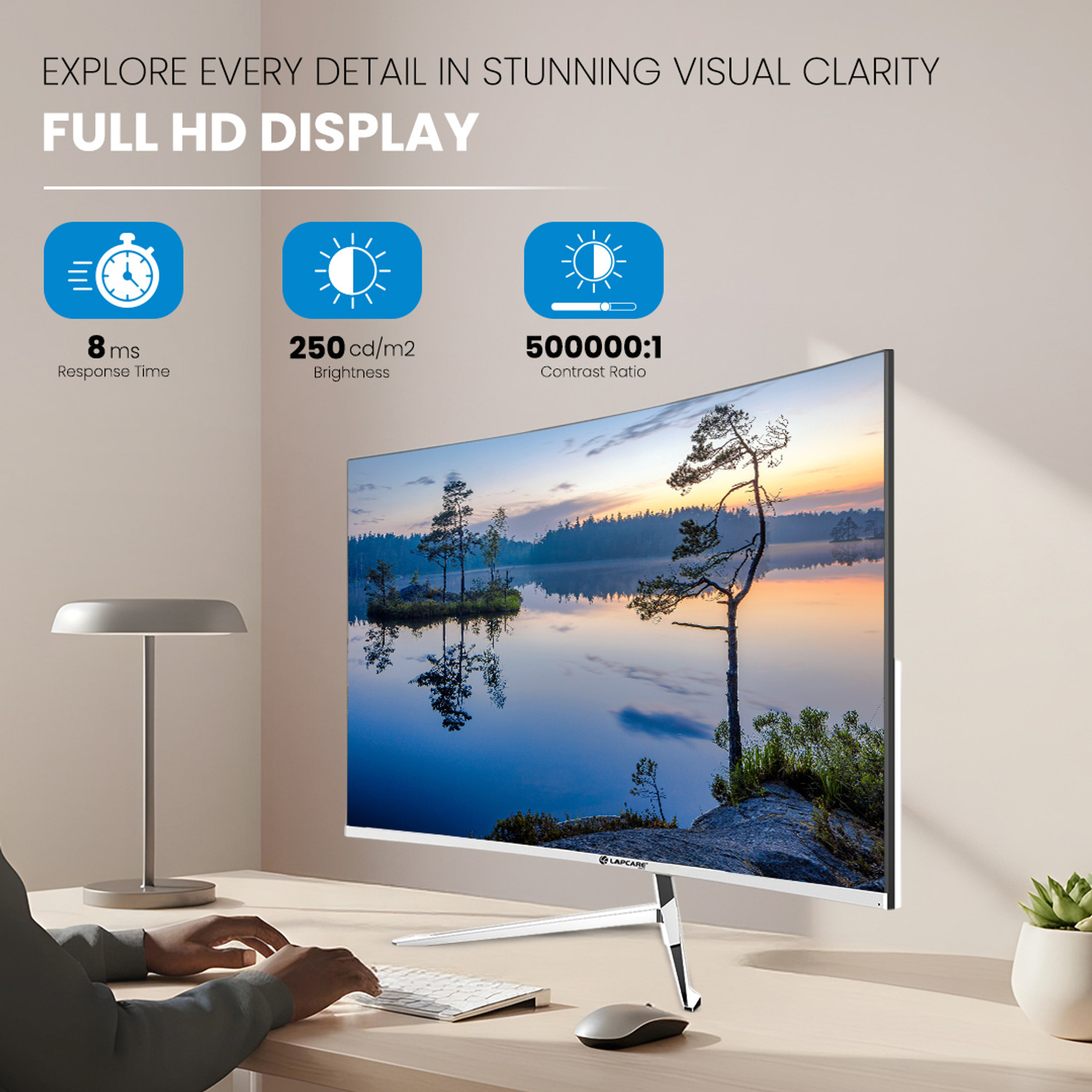 Image of LAPCARE 80.0 cm (32 inch) Curved Full HD VA Panel Monitor (LM32WHCR)