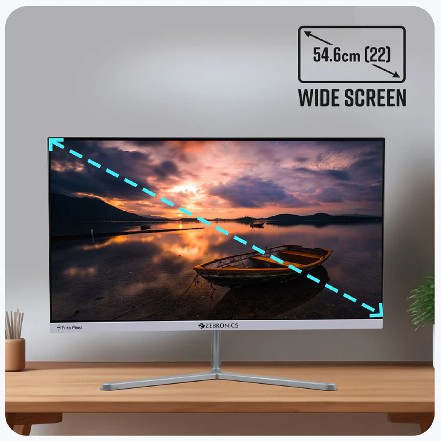 Image of ZEBRONICS 55.88 cm (22 inch) Full HD VA Panel Monitor (zeb ea22 fhd led)