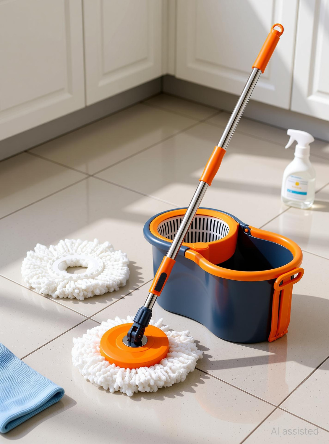 Image of PALAK Gamma with 360 Spinner 2 Microfiber heads & Twin Bucket Mop Set