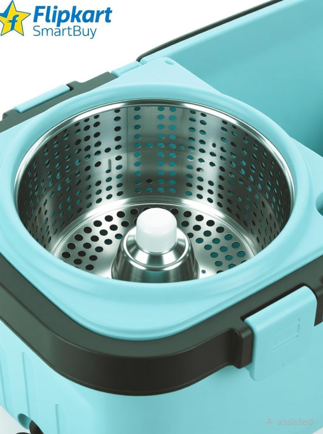 Image of Flipkart SmartBuy Easy To Clean Floor Magic Bucket 2 Absorbers,Wet and Dry Mop Set
