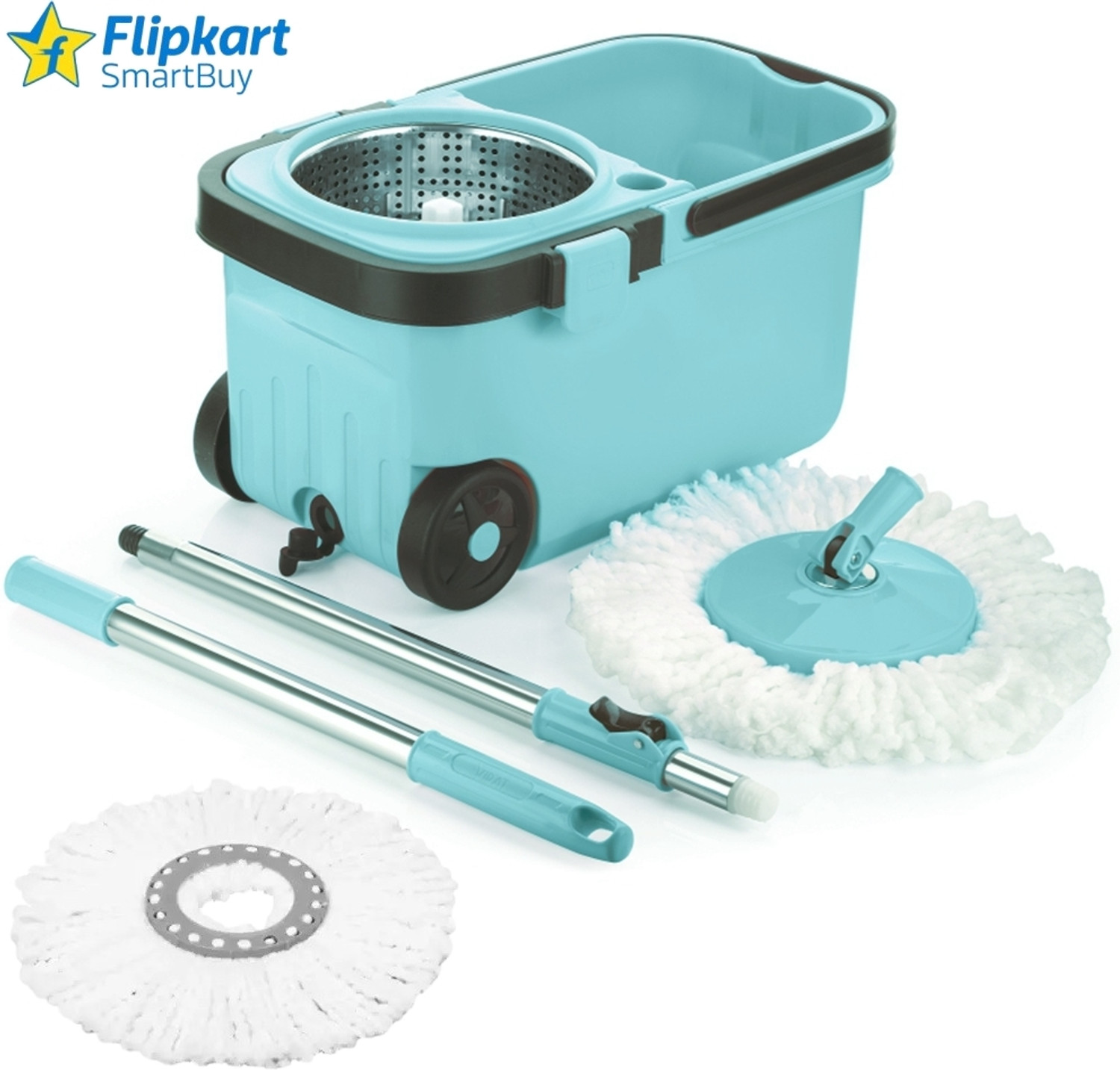 Image of Flipkart SmartBuy Easy To Clean Floor Magic Bucket 2 Absorbers,Wet and Dry Mop Set