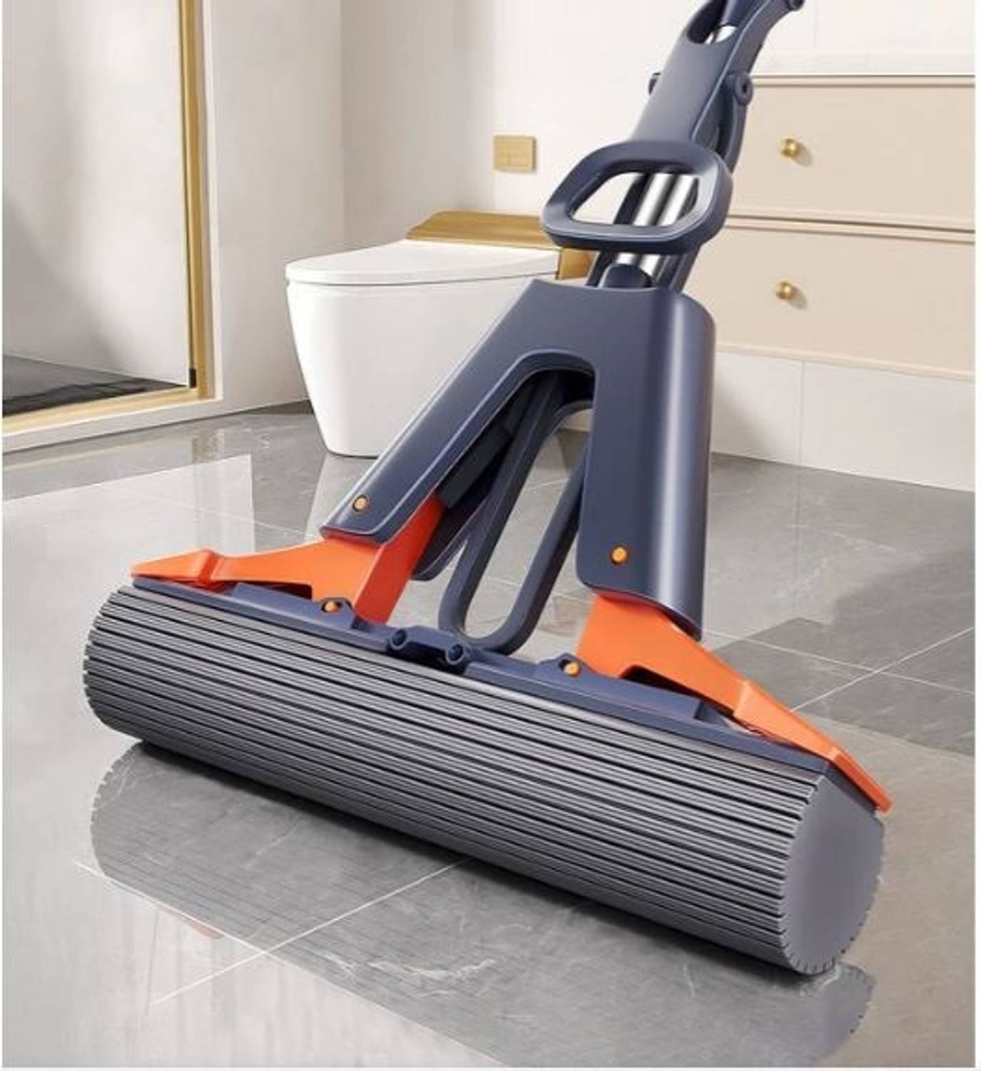 Burmy Butterfly Mop with Super Absorbent PVA Sponge | No-Touch Hands-Free Wringing Wet & Dry Mop