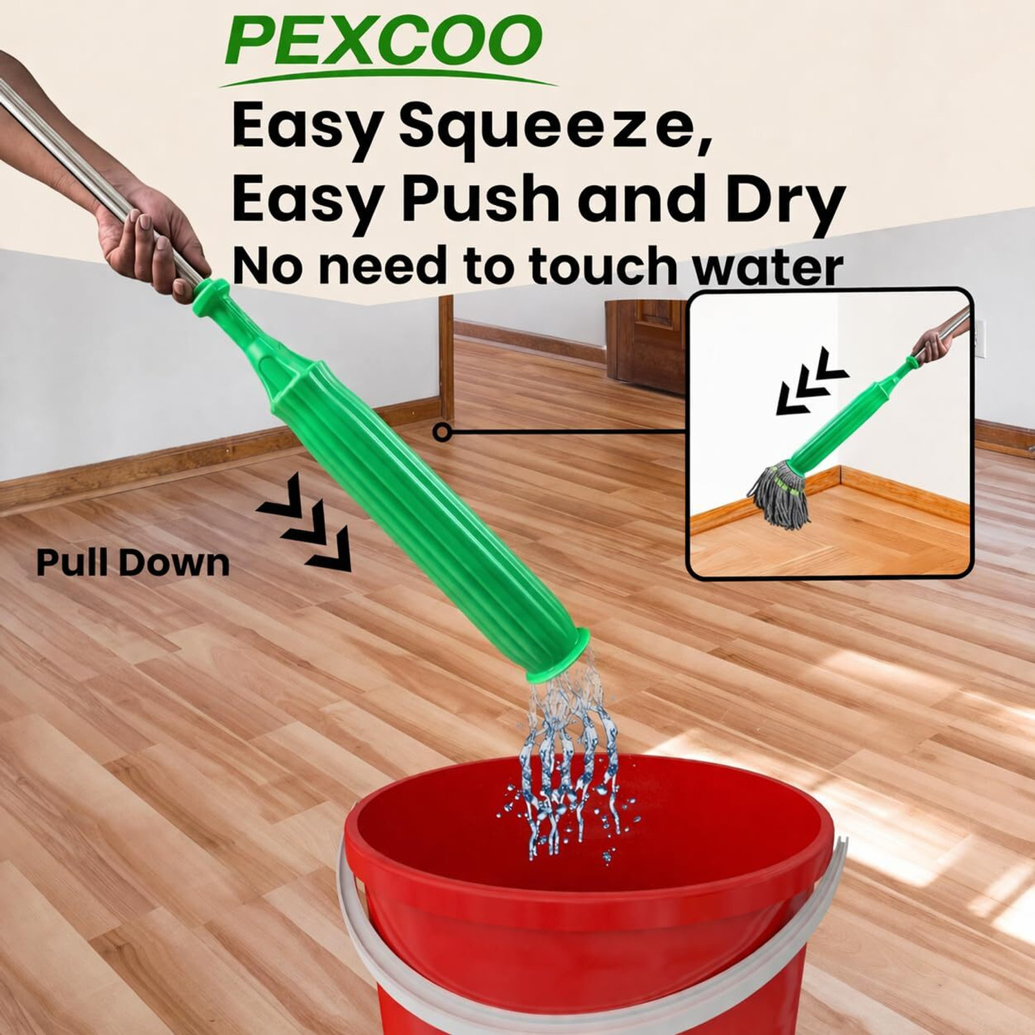 Image of PEXCOO Premium Microfiber Wet & Dry Floor Mop Wet & Dry Mop
