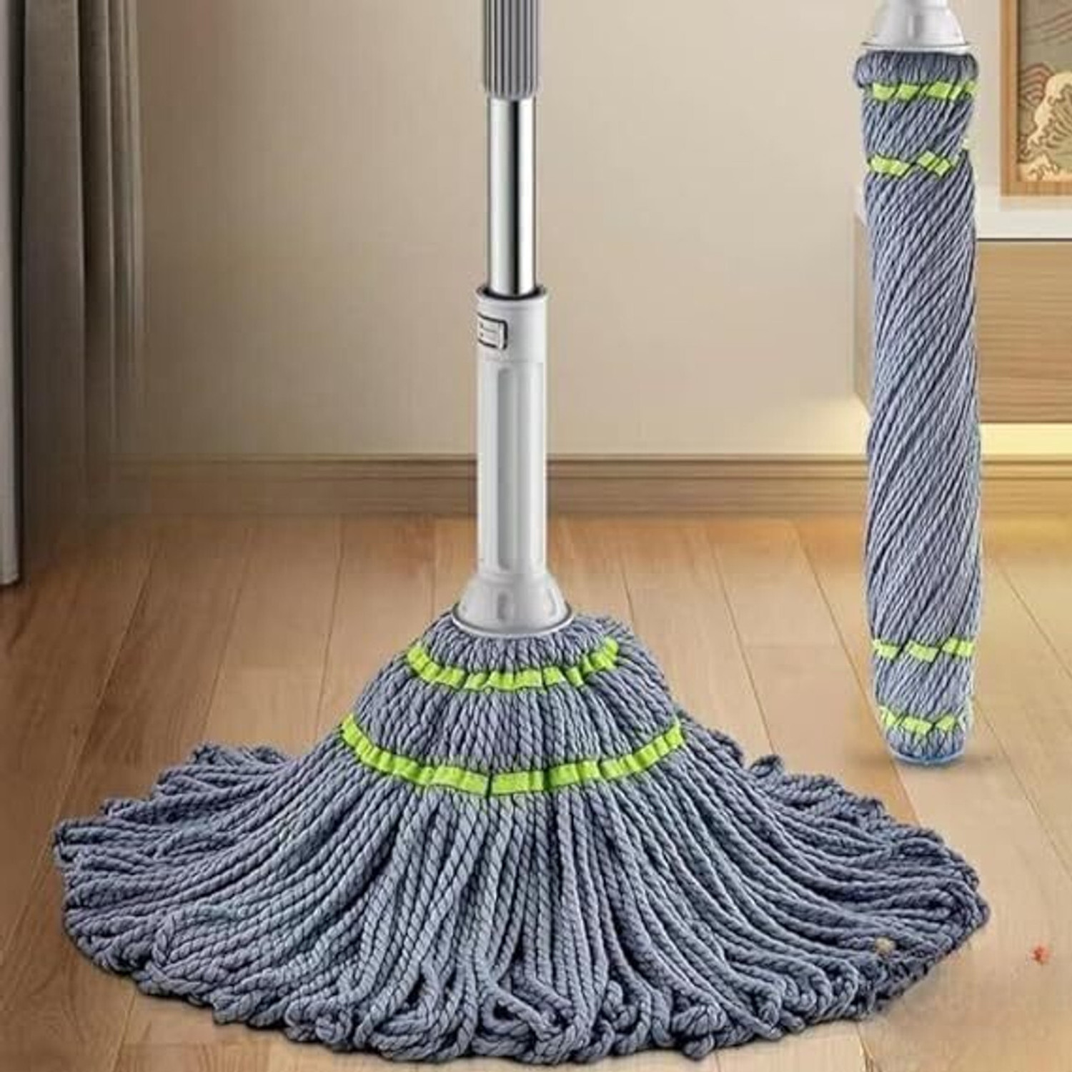 Image of GARBIFY Twist Mops for Floor Cleaning, Microfiber Floor Mop Set Wet and Dry Brush Dust Mop