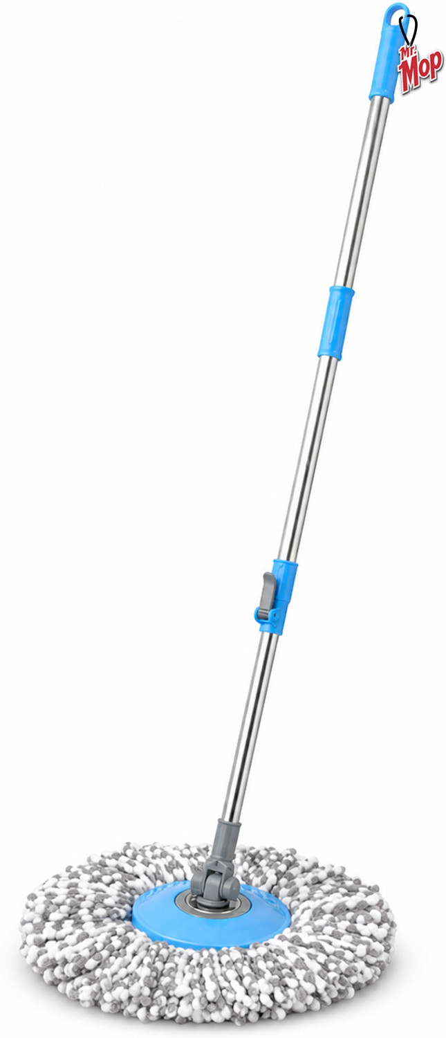 Image of MR. MOP Spin Mop Stick Rod with 1 Microfiber Refills for Home Floor Cleaning Mop Rod