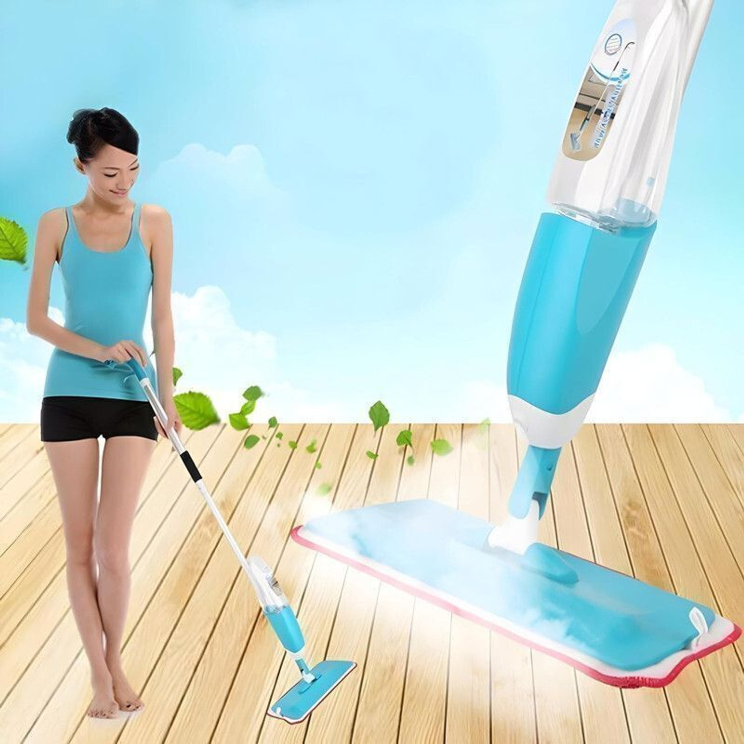 X - Glam Spray Mop with Water Tank & Microfiber Pad | 360° Rotating Floor Cleaner Flat Mop