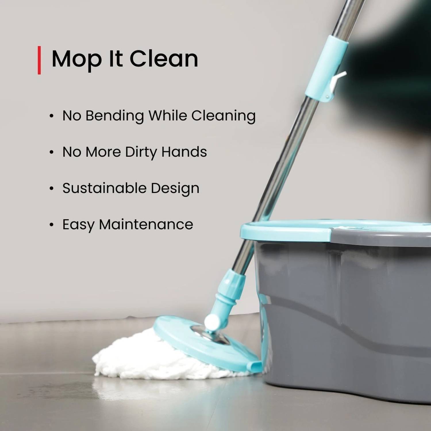 360 CLEANING MOP SET FLOOR CLEANING COMES WITH 1 MICROFIBER REFILL Mop Set - Image 3