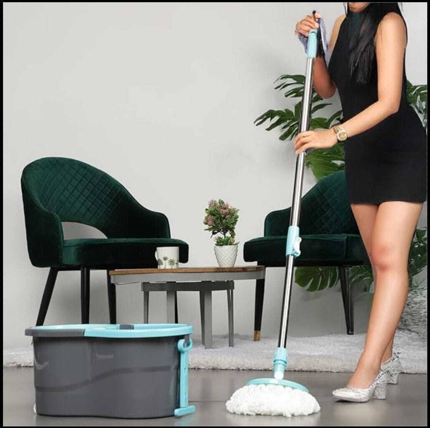 Elinor 360 Revolving Plastic Spinner Bucket Mop - Image 5