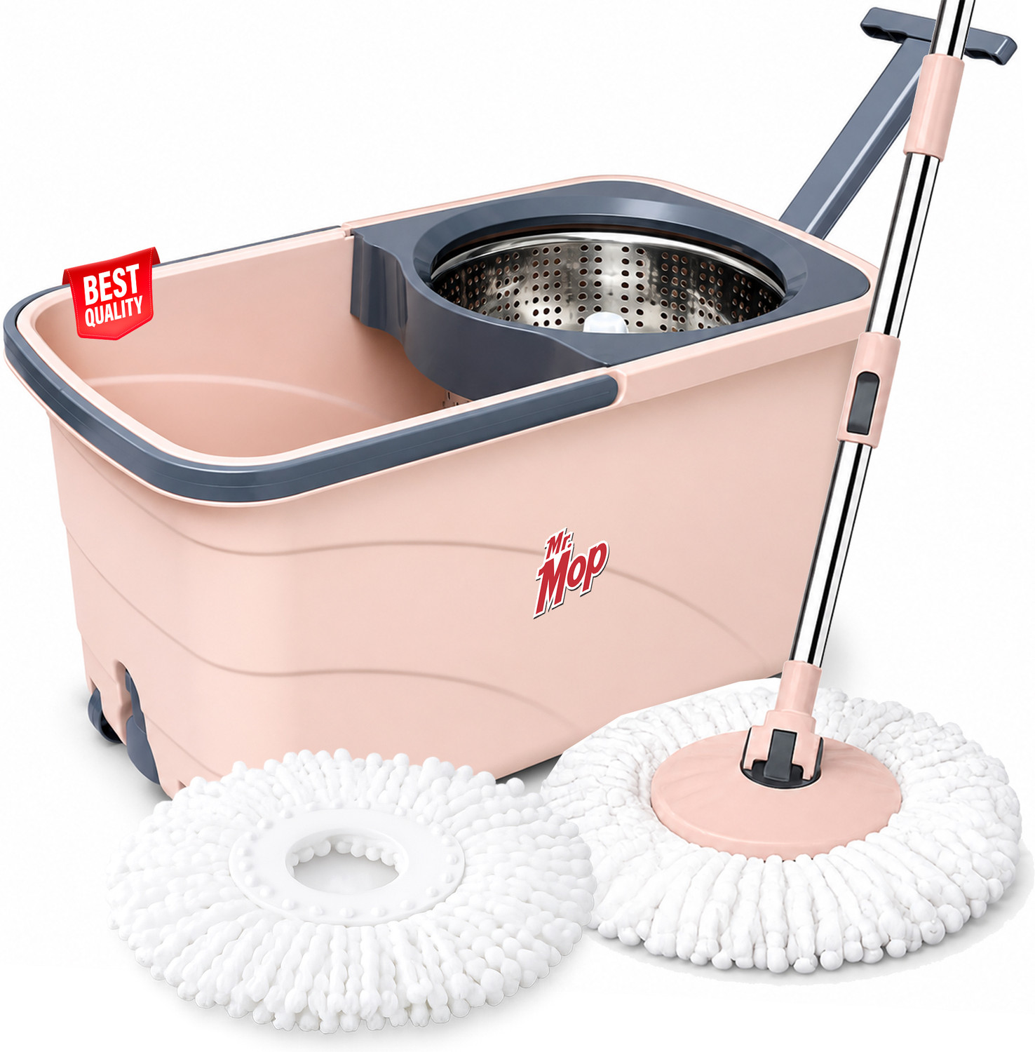 Image of MR. MOP 360 Spin Mop Bucket Set with 2 Refills, Home Cleaning Mop Machine Mop Set