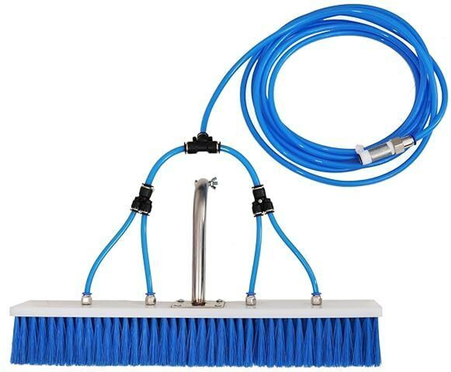 Image of balajiecom Solar Panel Cleaning - Heavy-Duty Nylon Brush with PU Pipe and Accessories Nylon Wet and Dry Brush