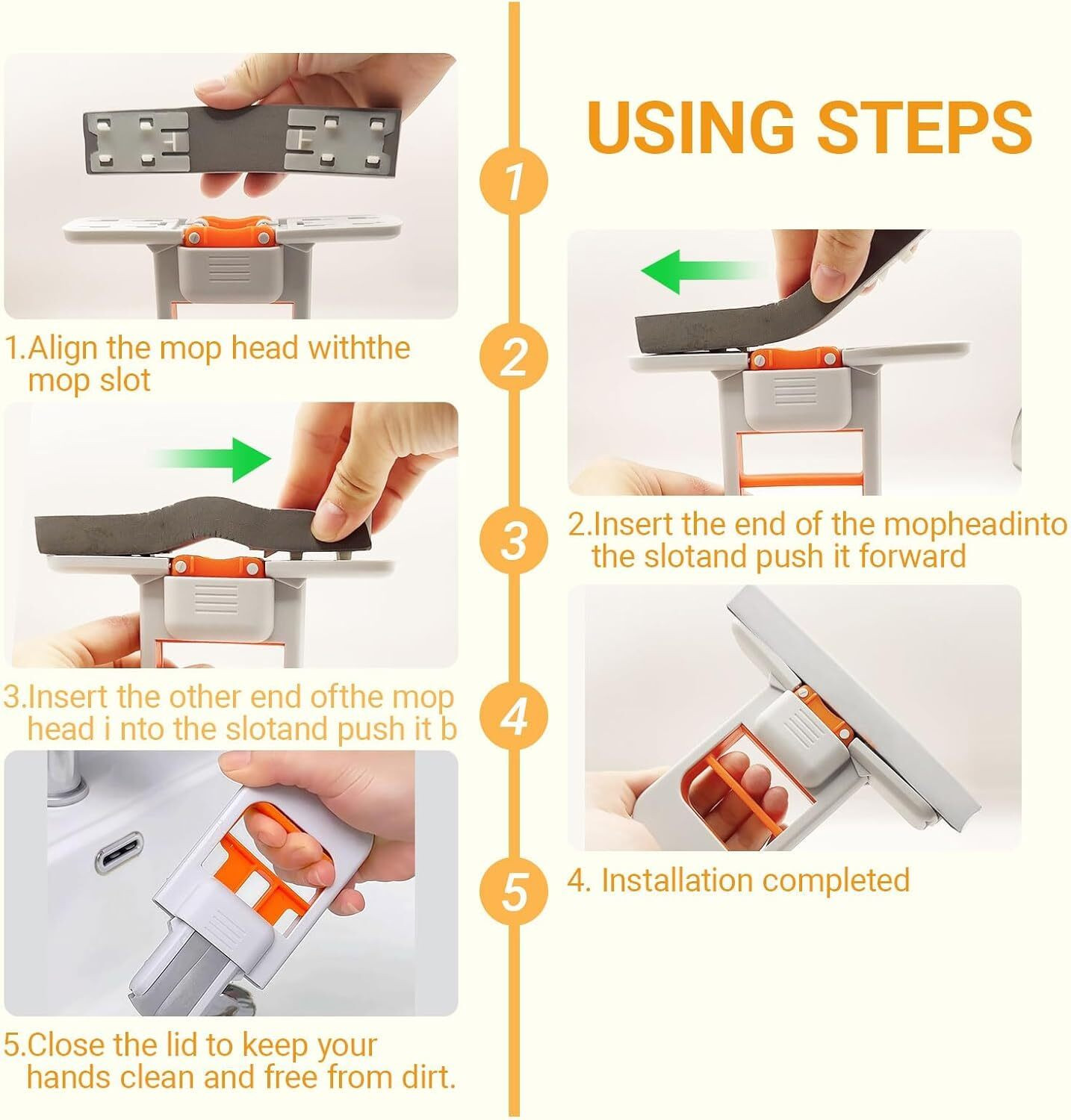 Image of TATSAM Mini Foldable Mop | Self-Squeeze Desktop Mop for Small Spaces Sponge Mop