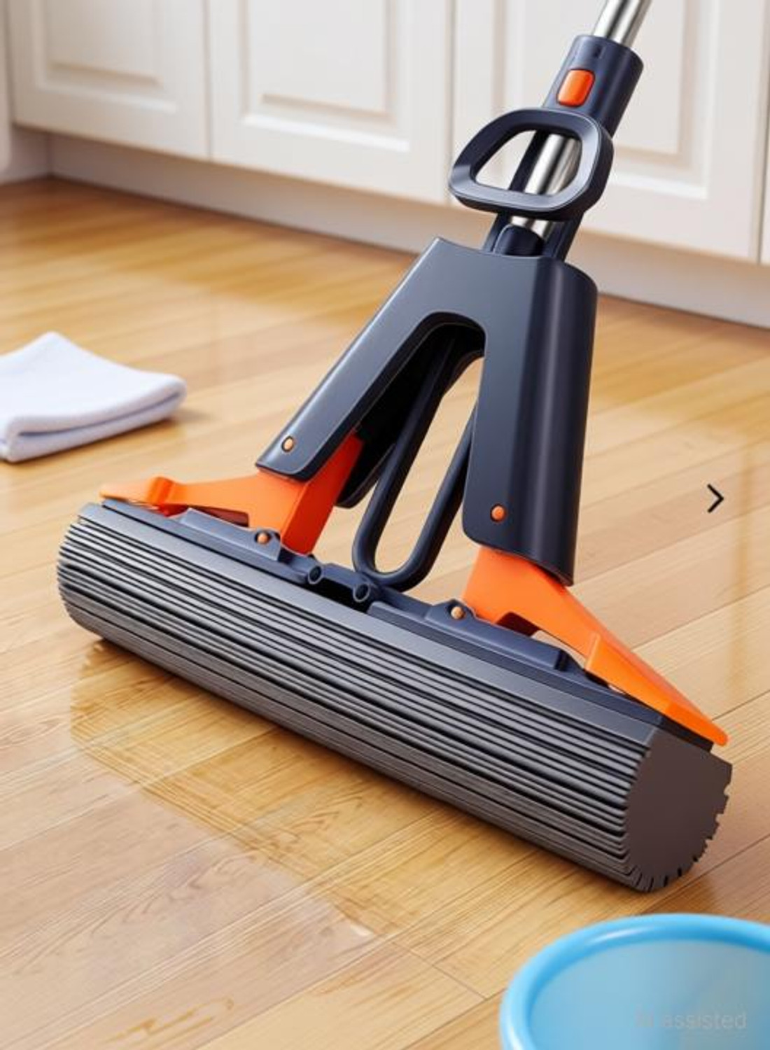 Image of Burmy Squeeze Roller Mop with 1 Super Absorbent PVA Sponge Wet & Dry Mop