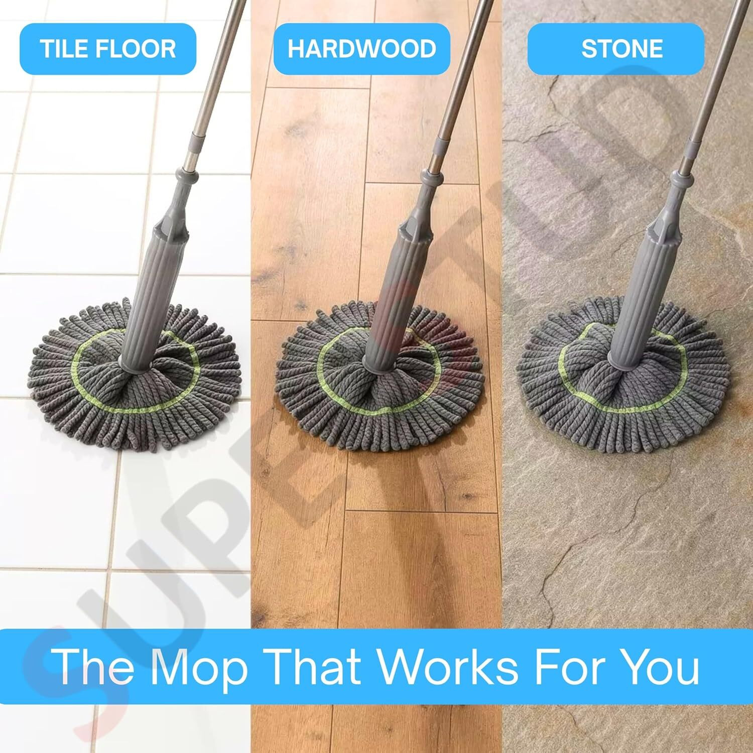 Image of SUPERSTUD SUPERSTUD Mop Floor Cleaner Mop Stick for Floor Cleaning Moppper Wet & Dry Mop