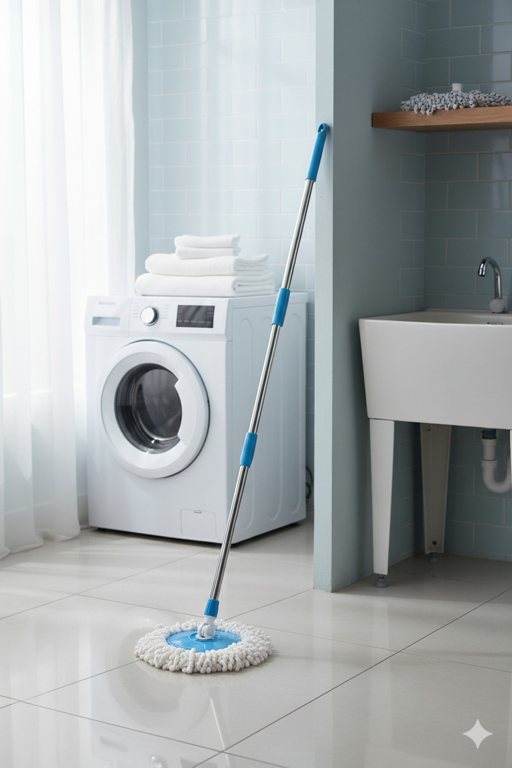 Image of Ayush Premium 360 Spin Extra long Mop Stick | Wet & Dry Cleaning Mop Head and Rod