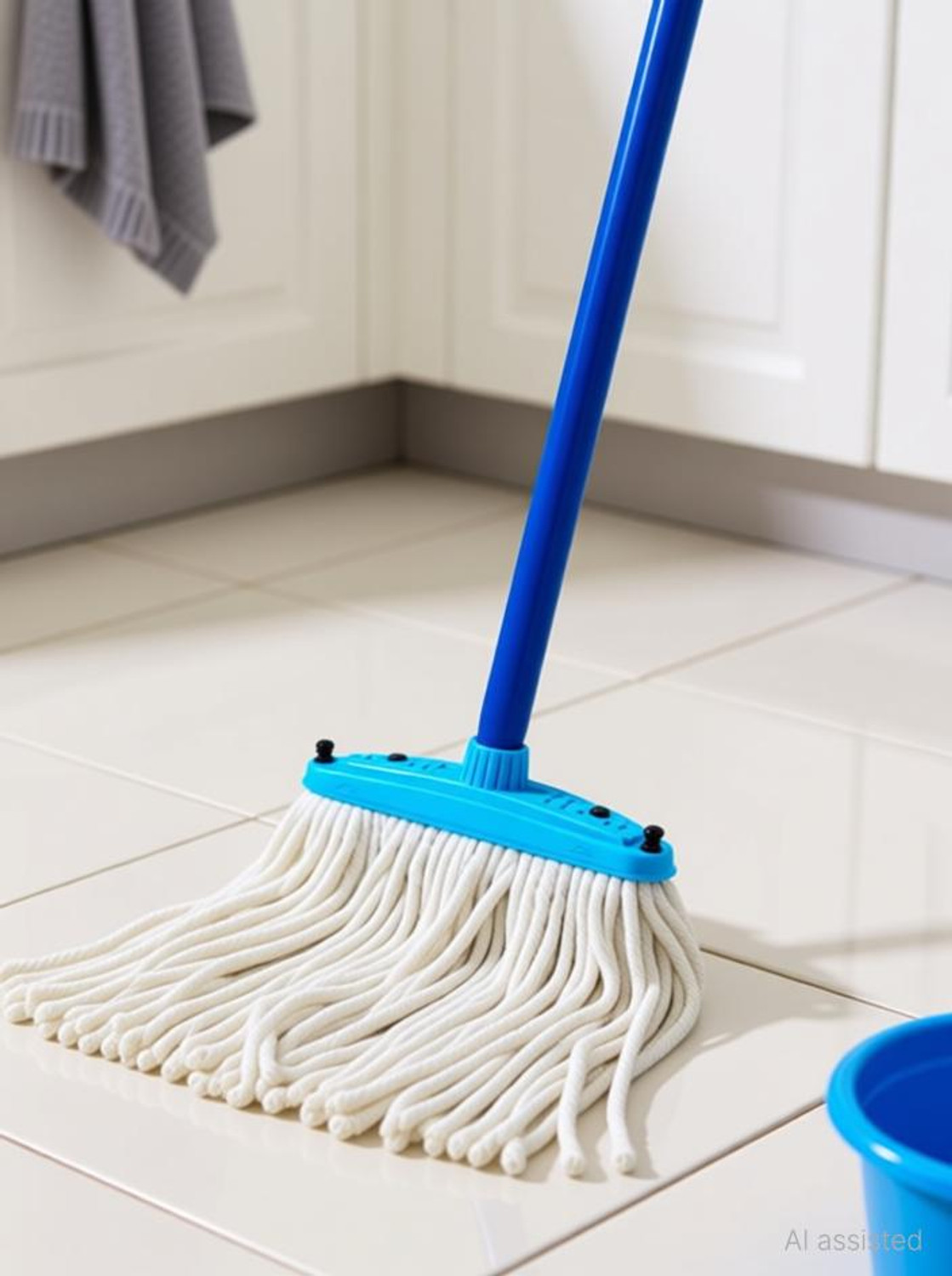 Image of Spark International T-Mop Set | 100% Pure Cotton | Stainless Steel Handle | Easy Floor Cleaning Mop Set