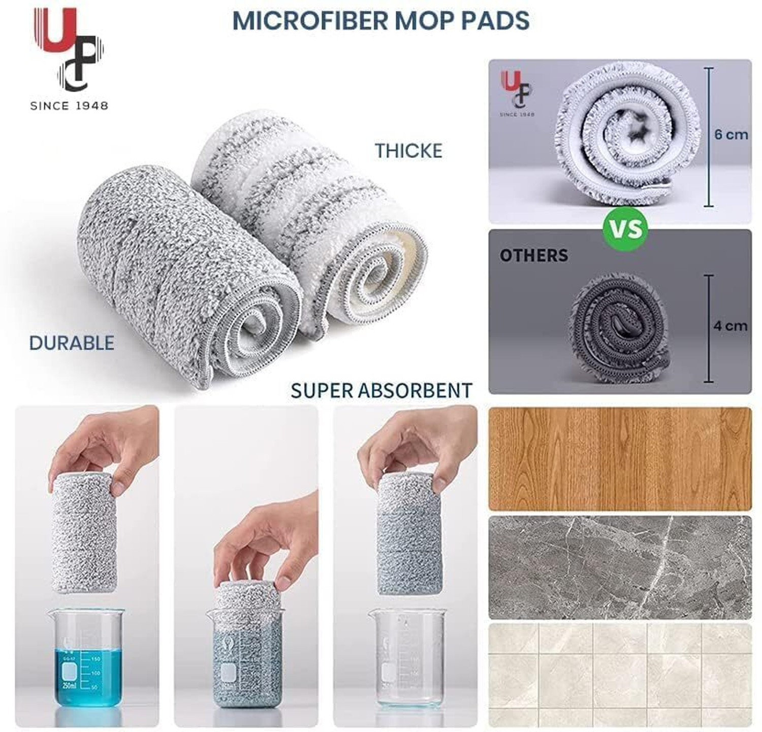 Image of UPC Flat Spin Mop Spare Parts of Mops Refill (4 pcs) Refill