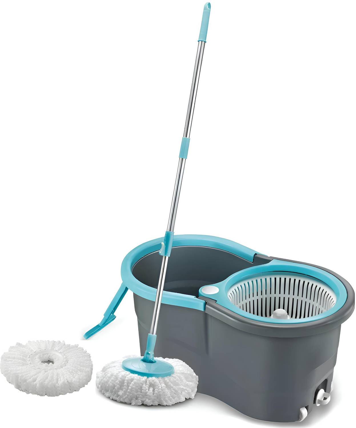 3D METRO SUPER STORE Gamma with 360° Spinner 2 Microfiber heads & Twin Bucket Mop Set