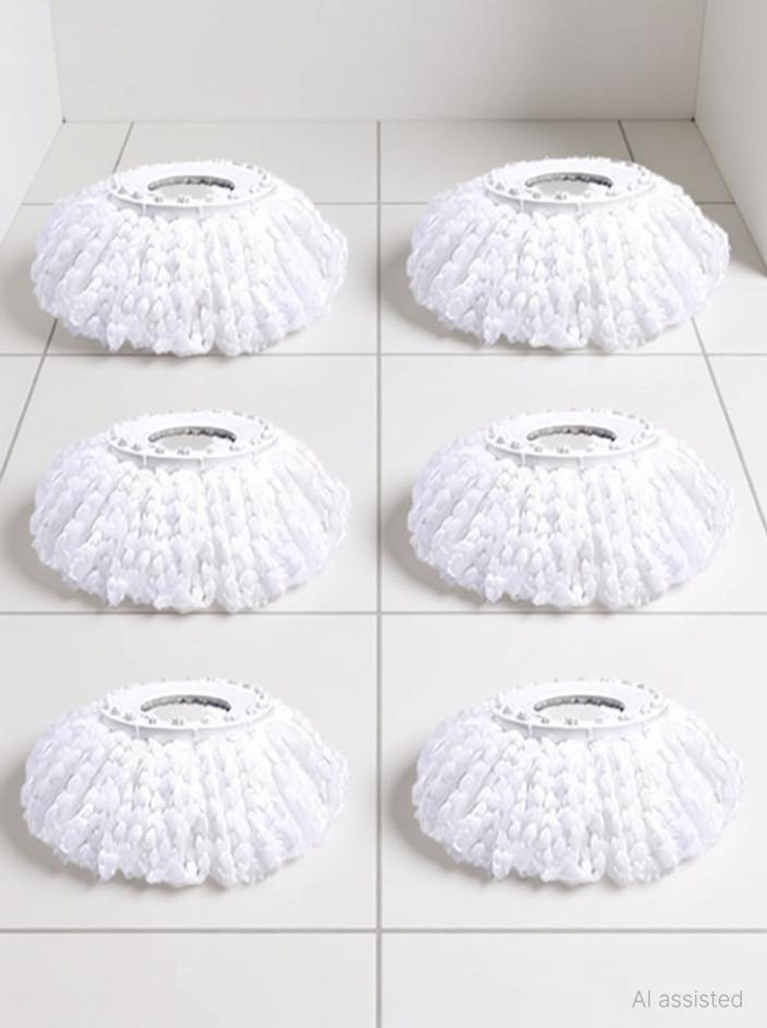 Image of TOPREDO 360 Rotating Magic Spin Microfiber Mop Head Refill Pack OF 6 Super Absorbent Refills for All Home & Office Floor Cleaning only Refill