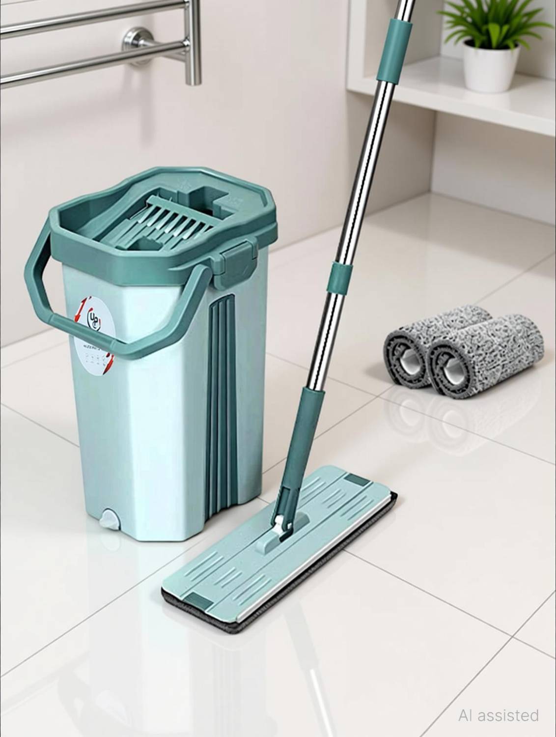 UPC Microfiber Bucket 360 Flexible Head Mop Set - Image 2
