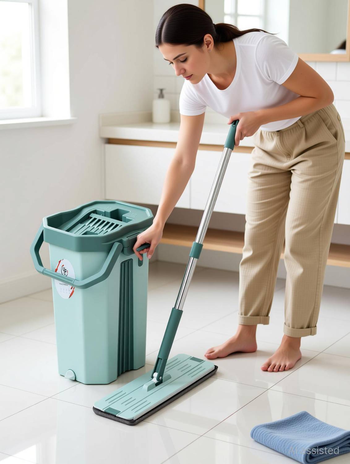 UPC Microfiber Bucket 360 Flexible Head Mop Set - Image 3