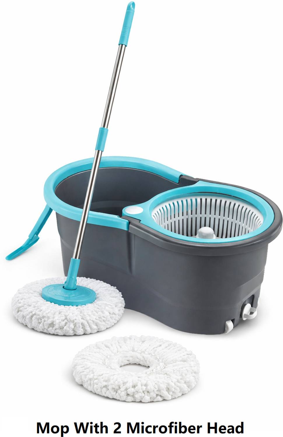 ELINOR Plastic Spinner Mop 360 with 2 Microfiber Refills