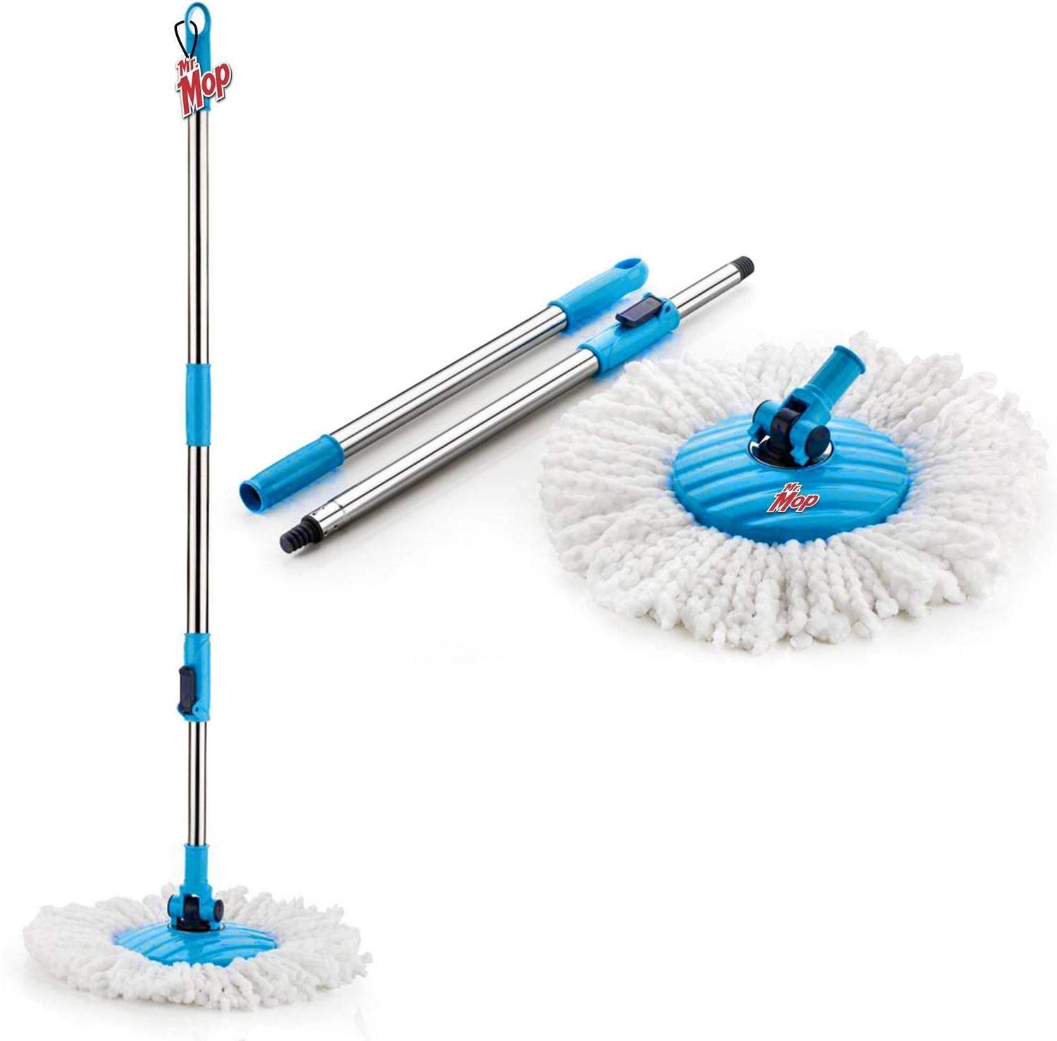 Image of MR. MOP 360 Spin Universal Heavy Stick Rod with 1 Refill - Extendable Handle Pocha Mop Rod
