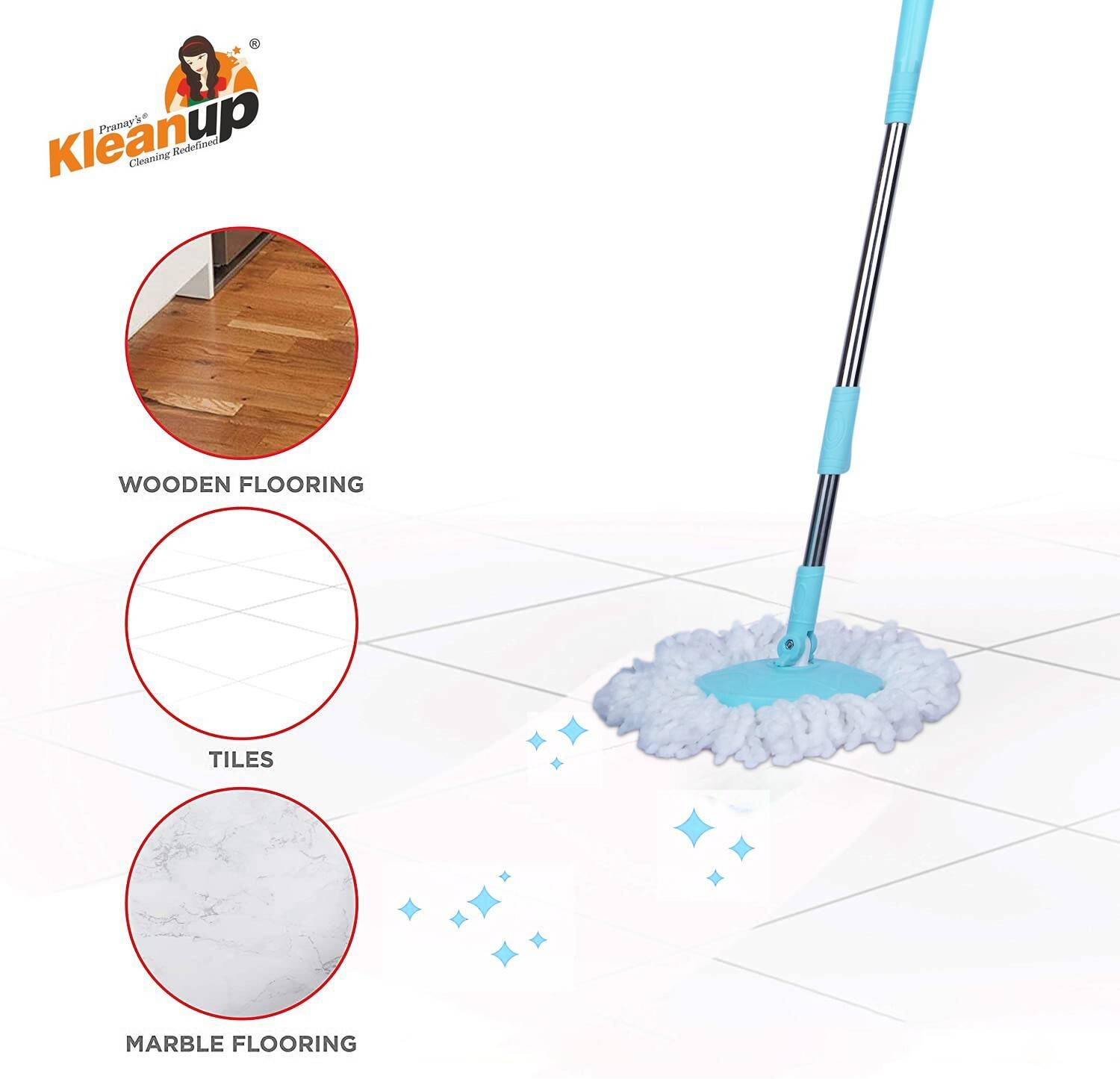 Pranay's Kleanup Economy Spin Mop with 1 Refill - Image 2