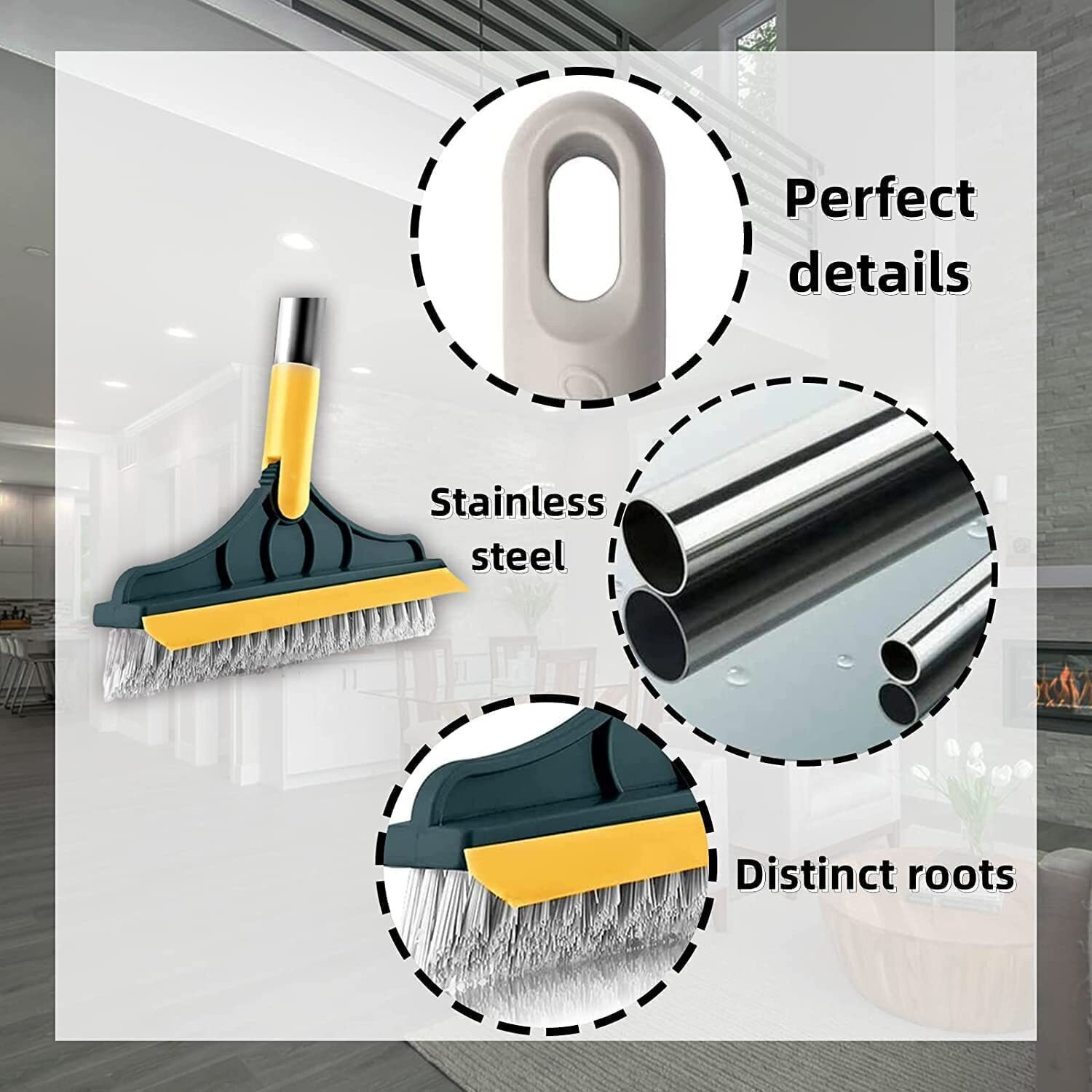Image of ZUDORA Upgraded 3 in 1 Bathroom Cleaning Brush with Wiper (Multicolor)