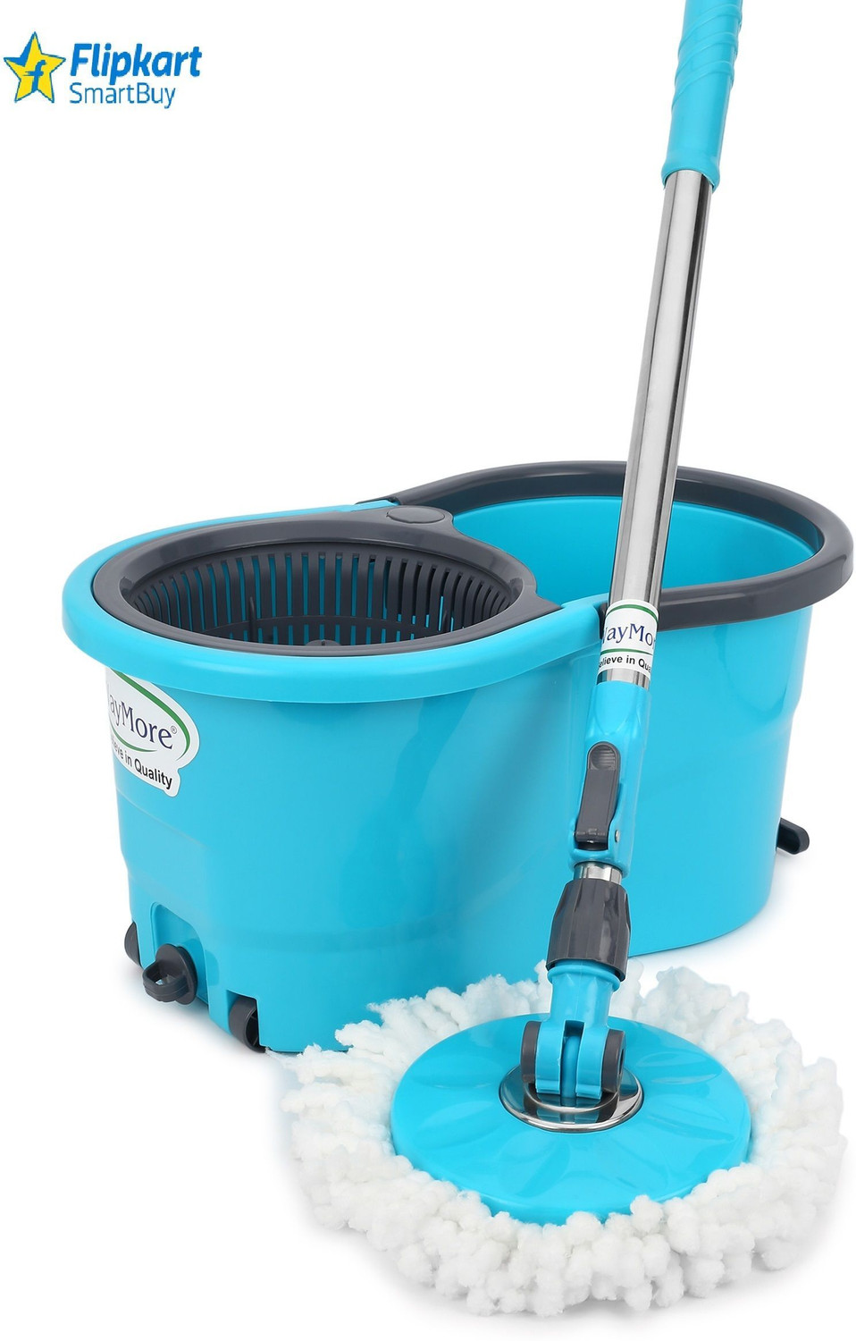 Image of Flipkart SmartBuy Amazing Smart Easy To Clean Floor Magic Bucket 2 Absorbers, Mop Set