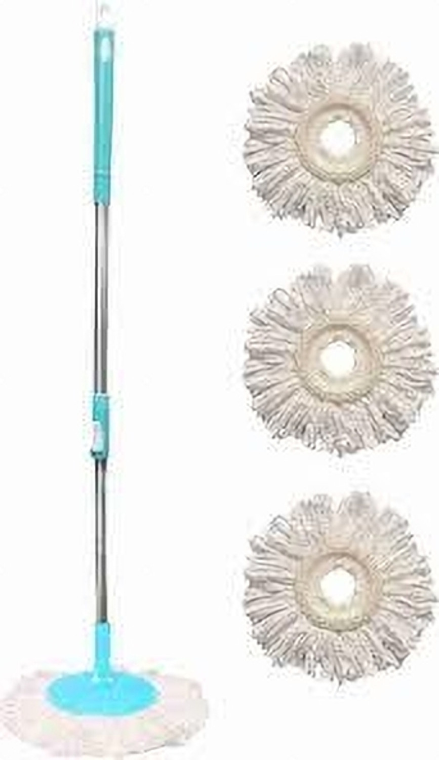 Image of SST Eco Spin Mop-Rod Stick, Mop Head And 3 Refill - Wet & Dry 360 Mops Pocha Mop Set