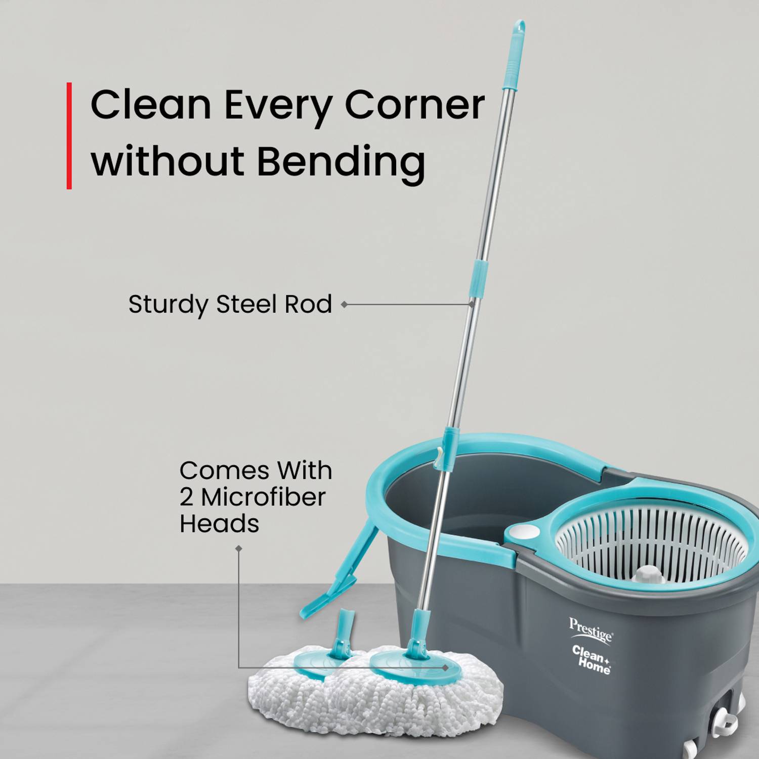 Prestige Alpha 360 Degree Spinner Mop Set - Image 3