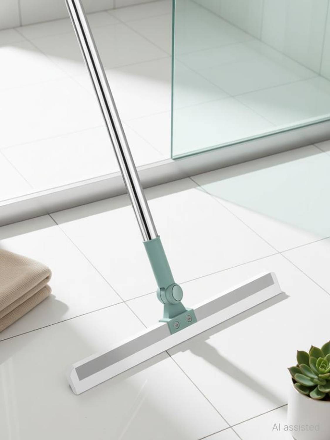 9Up Multifunction Magic Broom Silicone Floor Squeegee Broom with Long Handle -1Pc Wet & Dry Mop