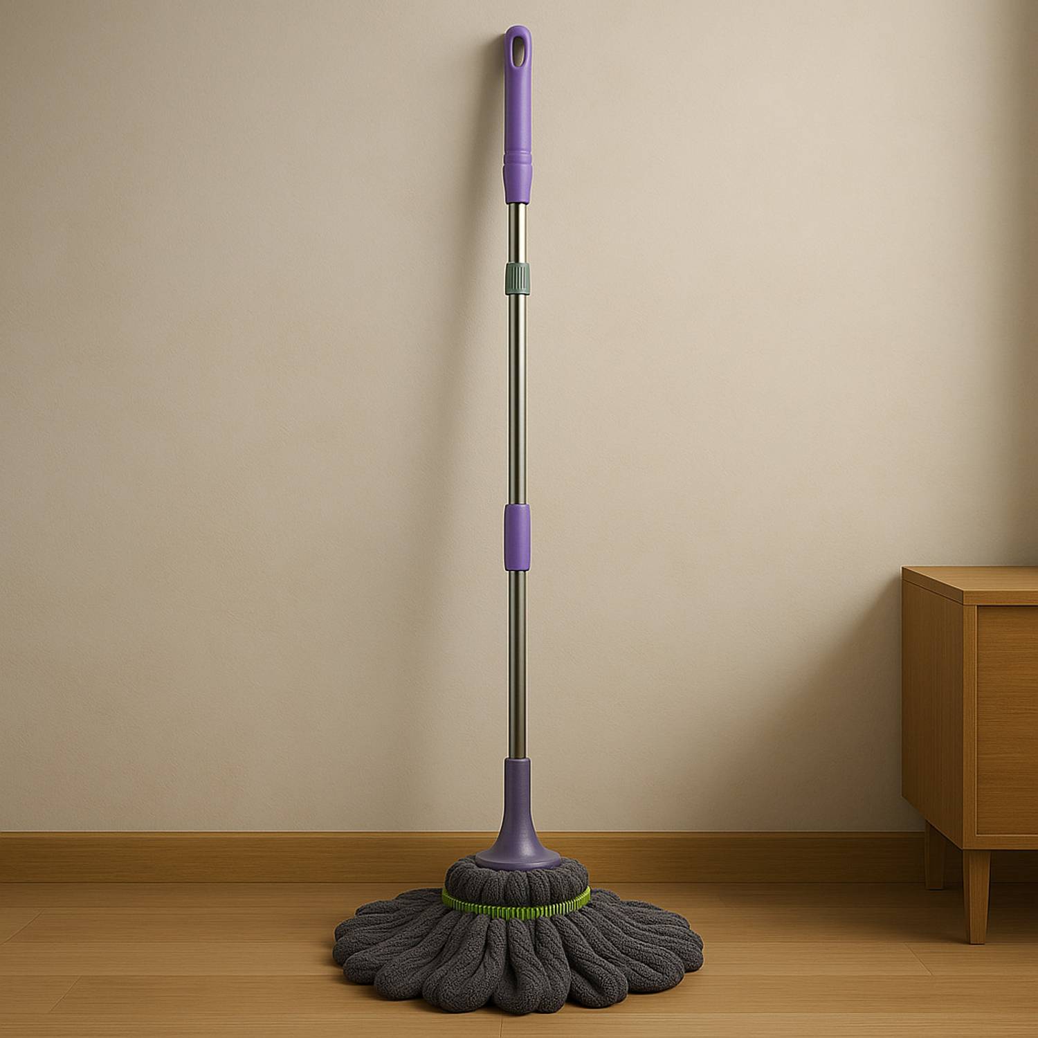 AKAIAH Premium Cotton Twist Mop with Strong Handle Wet & Dry Mop