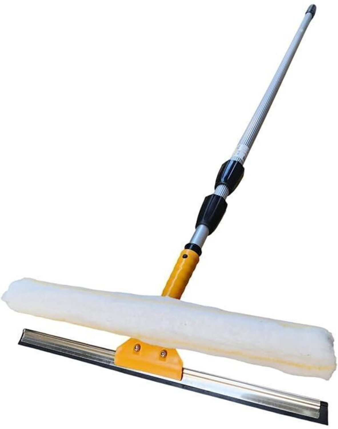Image of balajiecom Solar Panel Cleaning Brush with Wiper & 2 in 1 Kit 3Mtr Pole Flat Mop Wet & Dry Mop