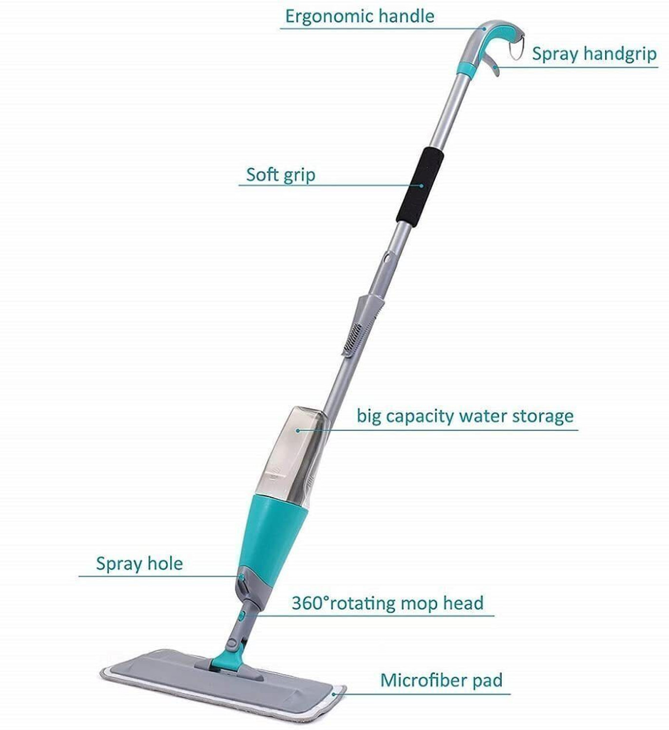 Image of X - Glam Microfiber Flat Spray Mop for Hardwood & Tile Wet & Dry Mop