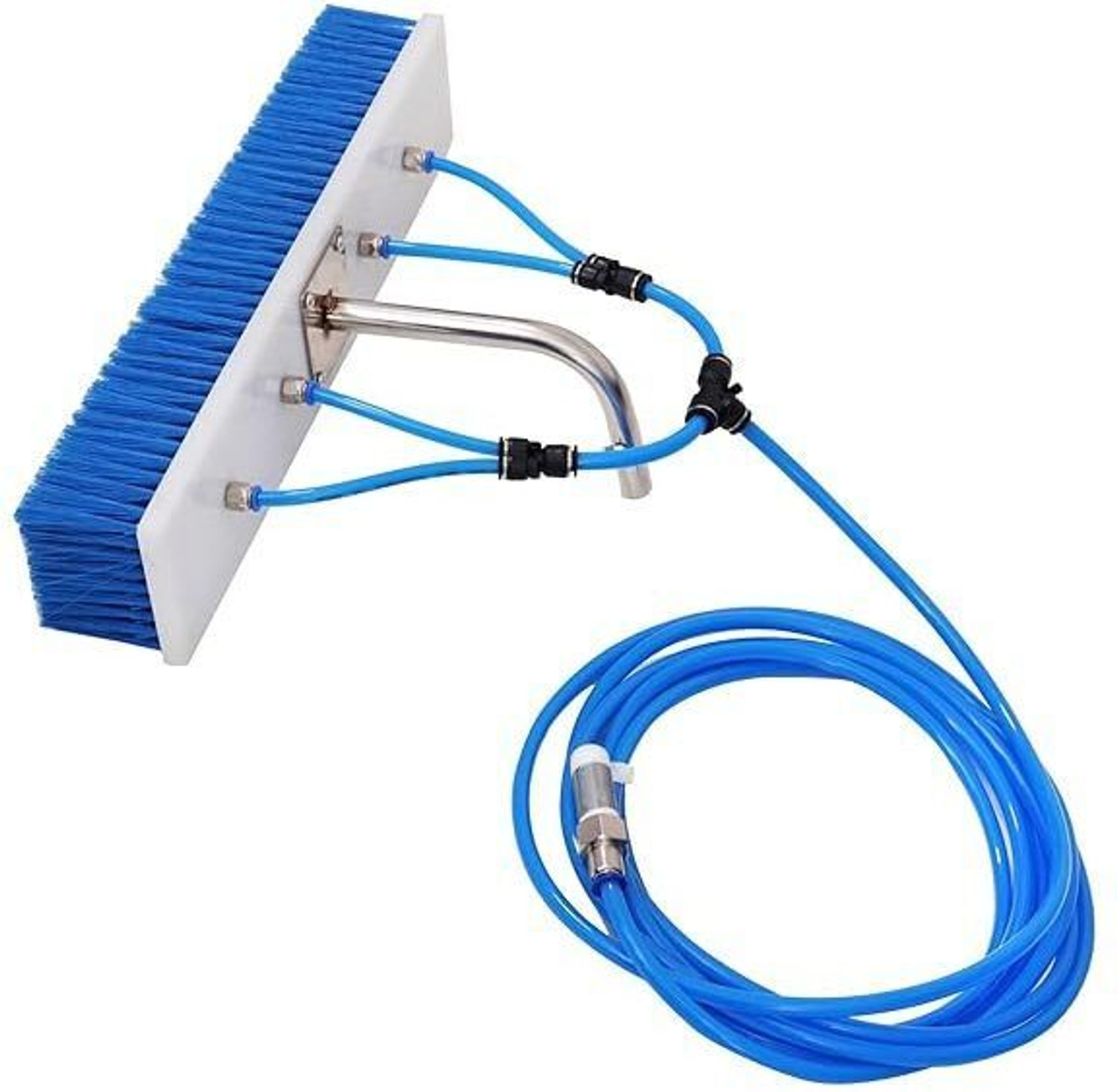 Image of balajiecom Solar Panel Cleaning - Heavy-Duty Nylon Brush with PU Pipe and Accessories Nylon Wet and Dry Brush