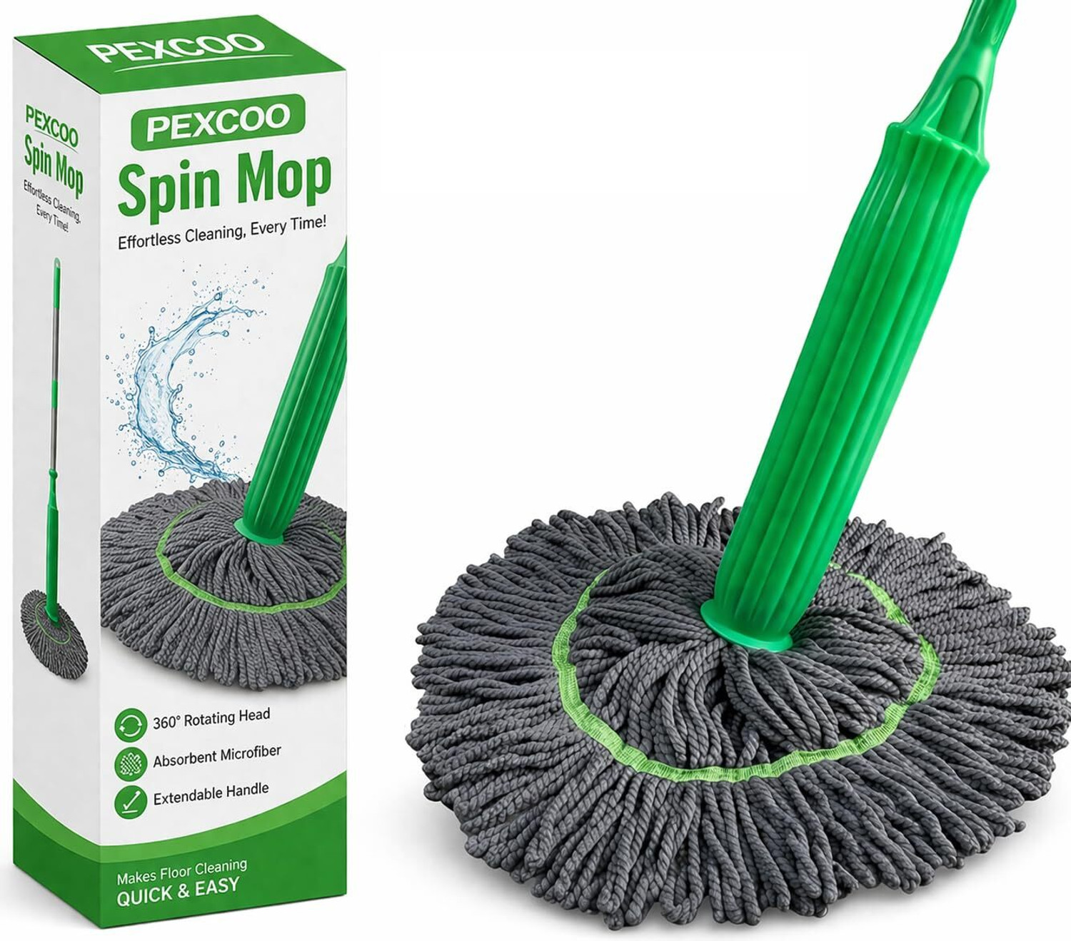 Image of PEXCOO Premium Microfiber Wet & Dry Floor Mop Wet & Dry Mop