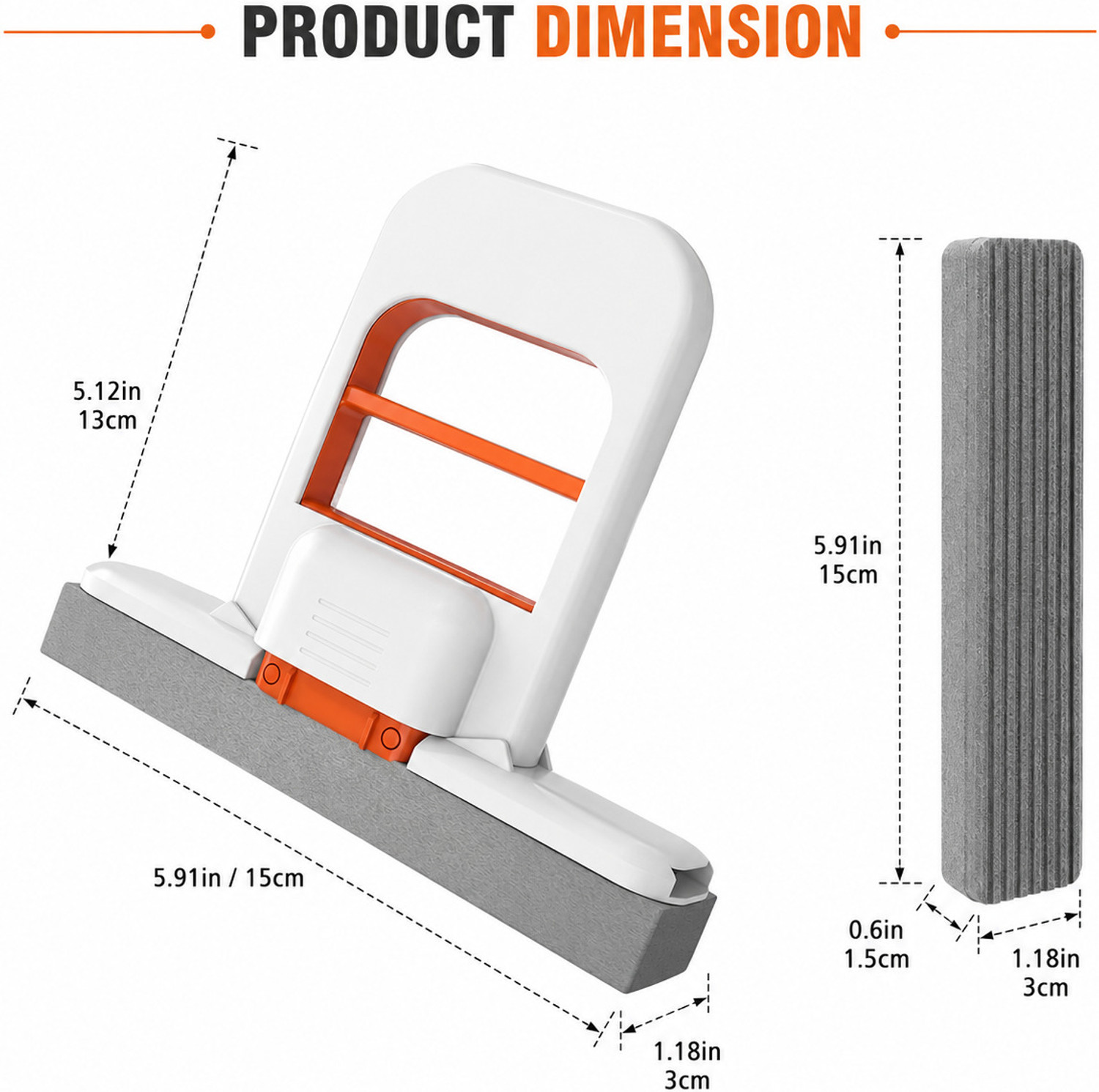 Image of Grafite Mini Foldable Desktop Mop Kitchen, Bathroom, Glass, Windows, Cars Wet & Dry Mop Dust Mop