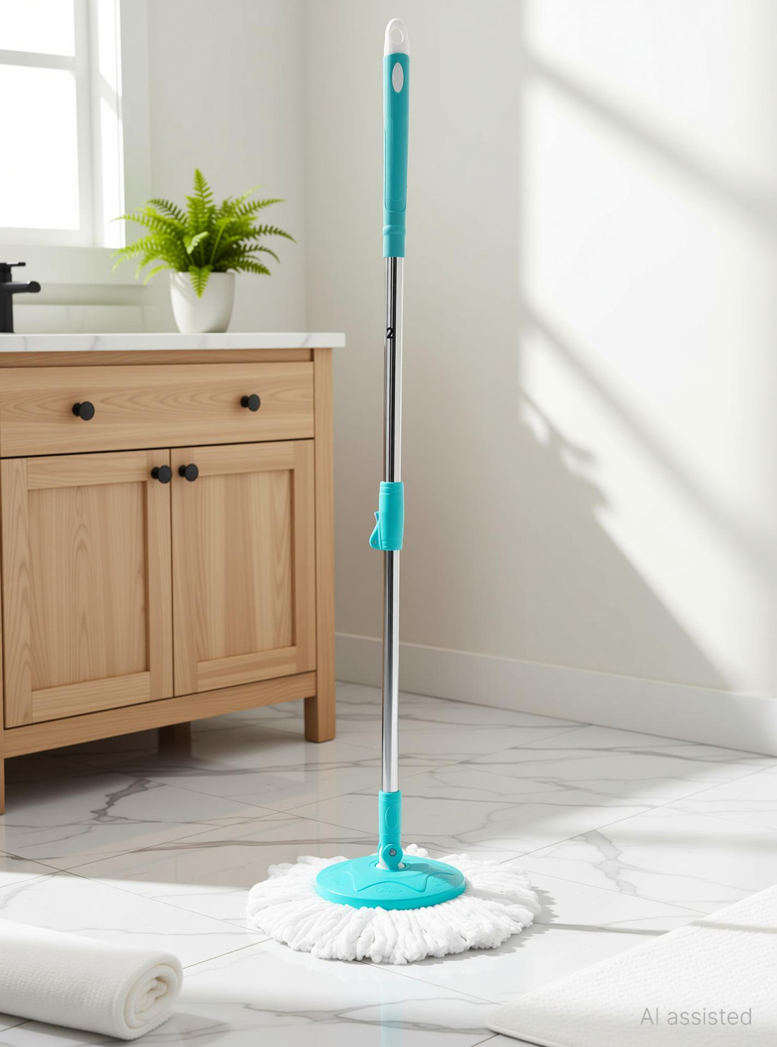 Image of Pranay's Kleanup Super Spin Mop-Mop Stick|Wet & Dry Cleaning Mop|Mops Pocha 1 Microfiber Refill Mop Set