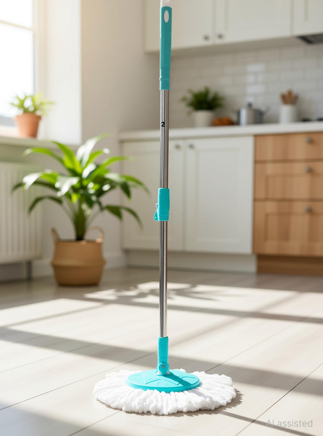 Image of Pranay's Kleanup Super Spin Mop-Mop Stick|Wet & Dry Cleaning Mop|Mops Pocha 1 Microfiber Refill Mop Set