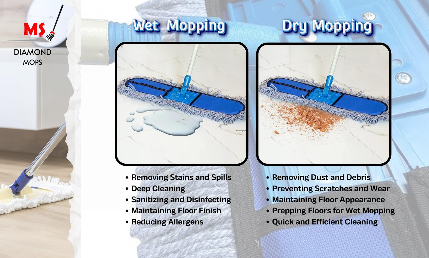 Image of MS Diamond Wet & Dry Flat Floor Cleaning Mop Refill Refill