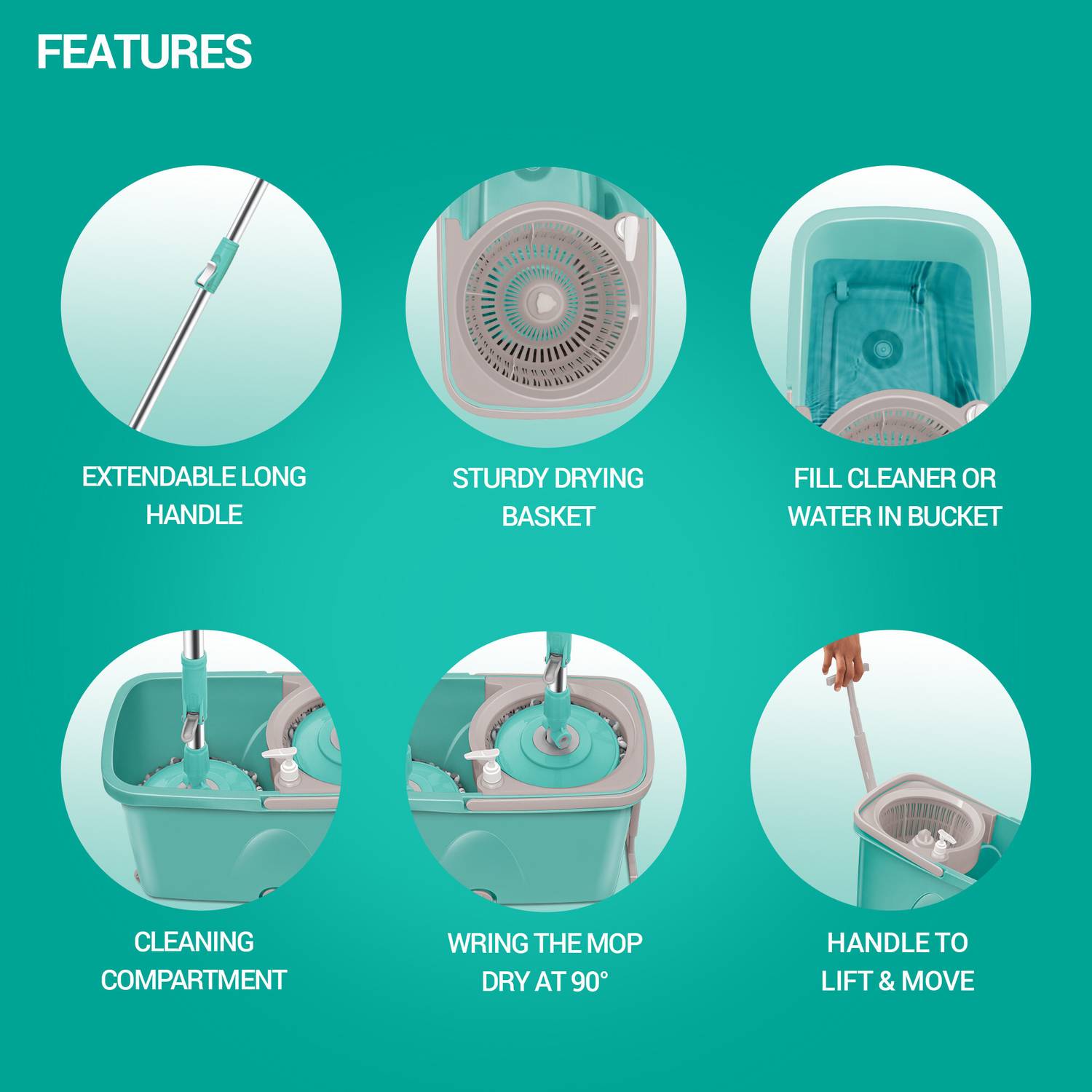 Spotzero by Milton CLASSIC SPIN Mop Set Price in India - Buy