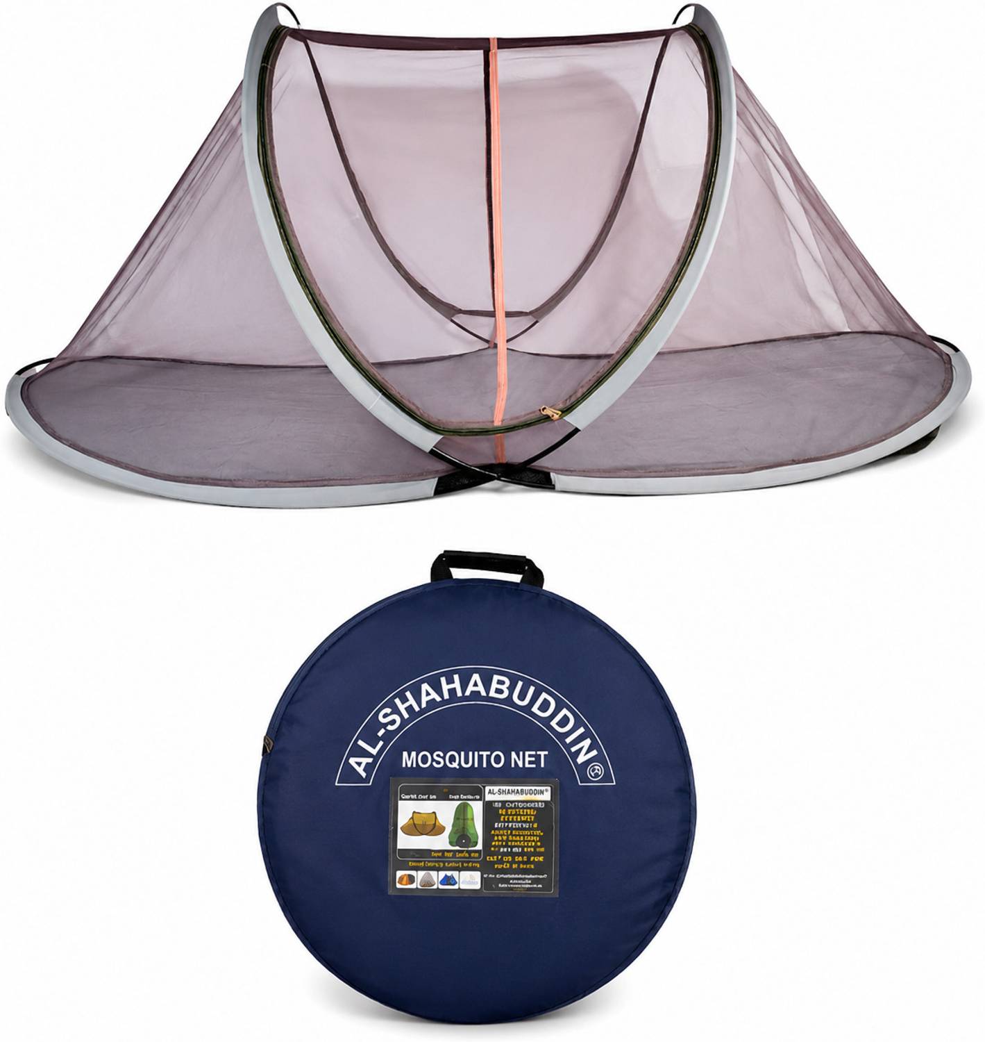 ALSHAHABUDDIN For Single Bed (6.5 Ft) Camping & Outdoor Foldable with Base Cloth Polyester Adults Mosquito Net