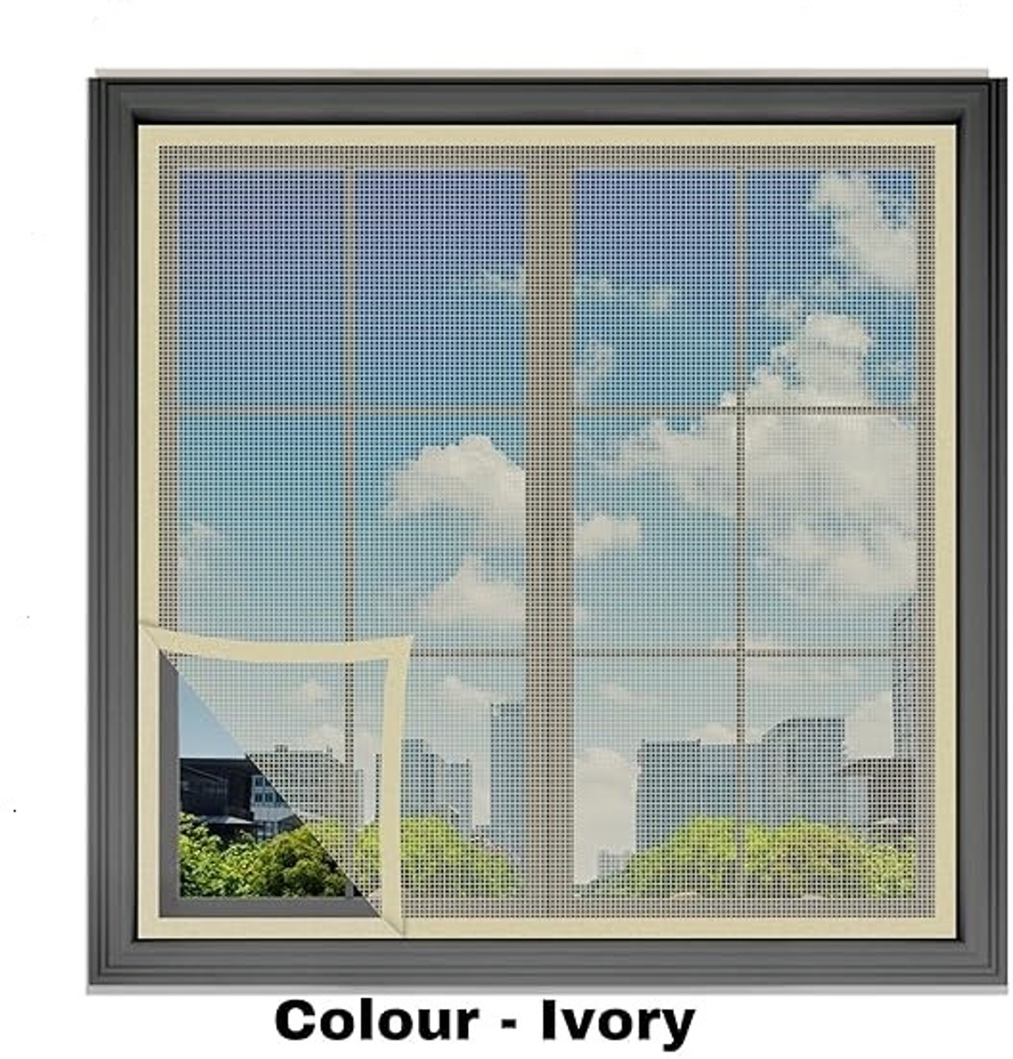 Image of COFS 4*4 Ft. Ivory Mosquito Net For Whindow Polyester Washable Adults Mosquito Net