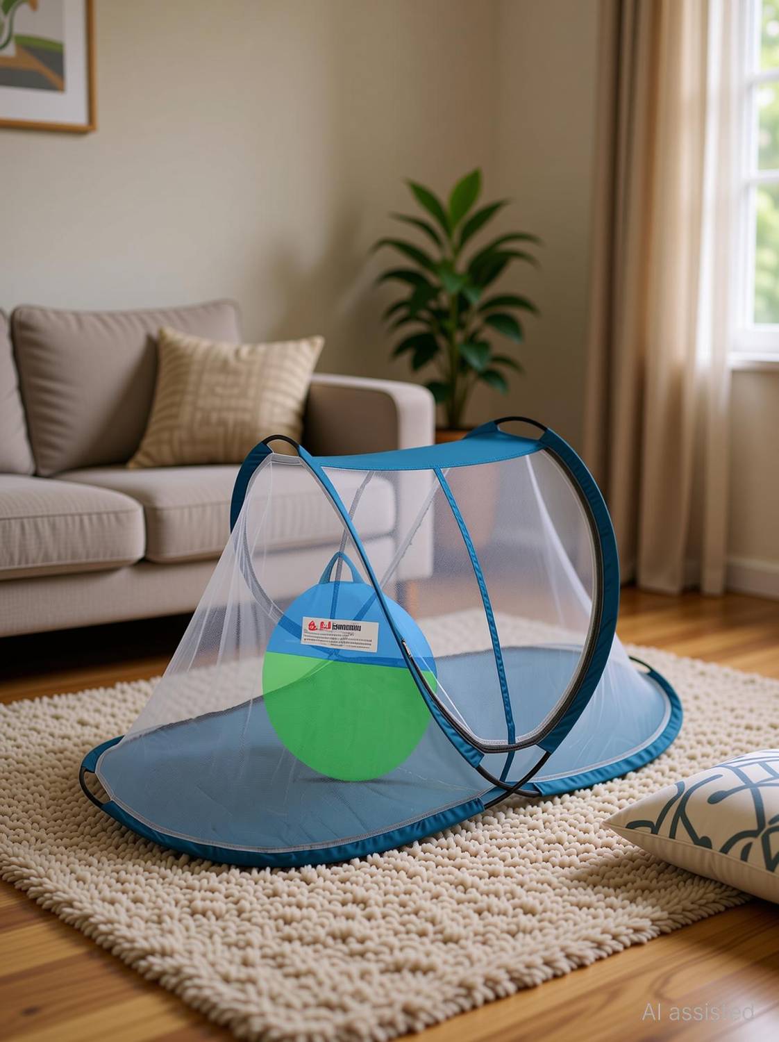 A.R. Emporium LIGHT BLUE Polyester Washable Adults Mosquito Net