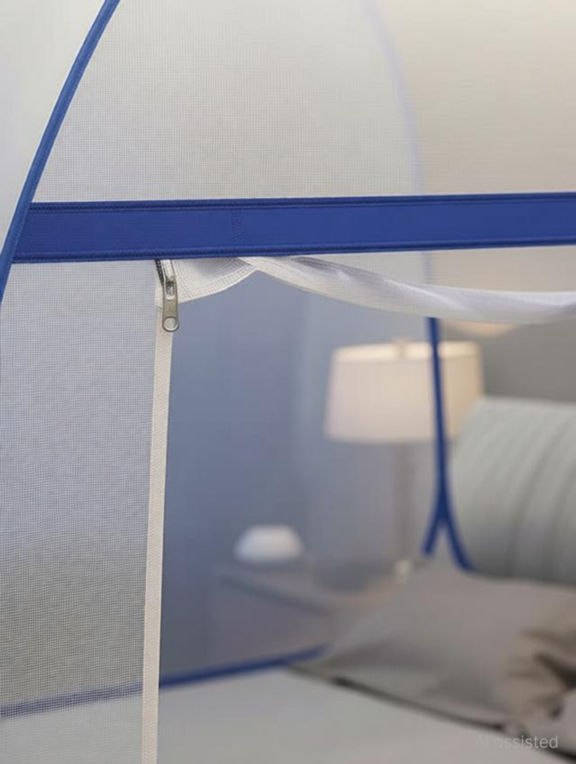 Image of Yunik Mosquito Net Dark Blue with Heavy Carry Bag Polyester Adults Mosquito Net