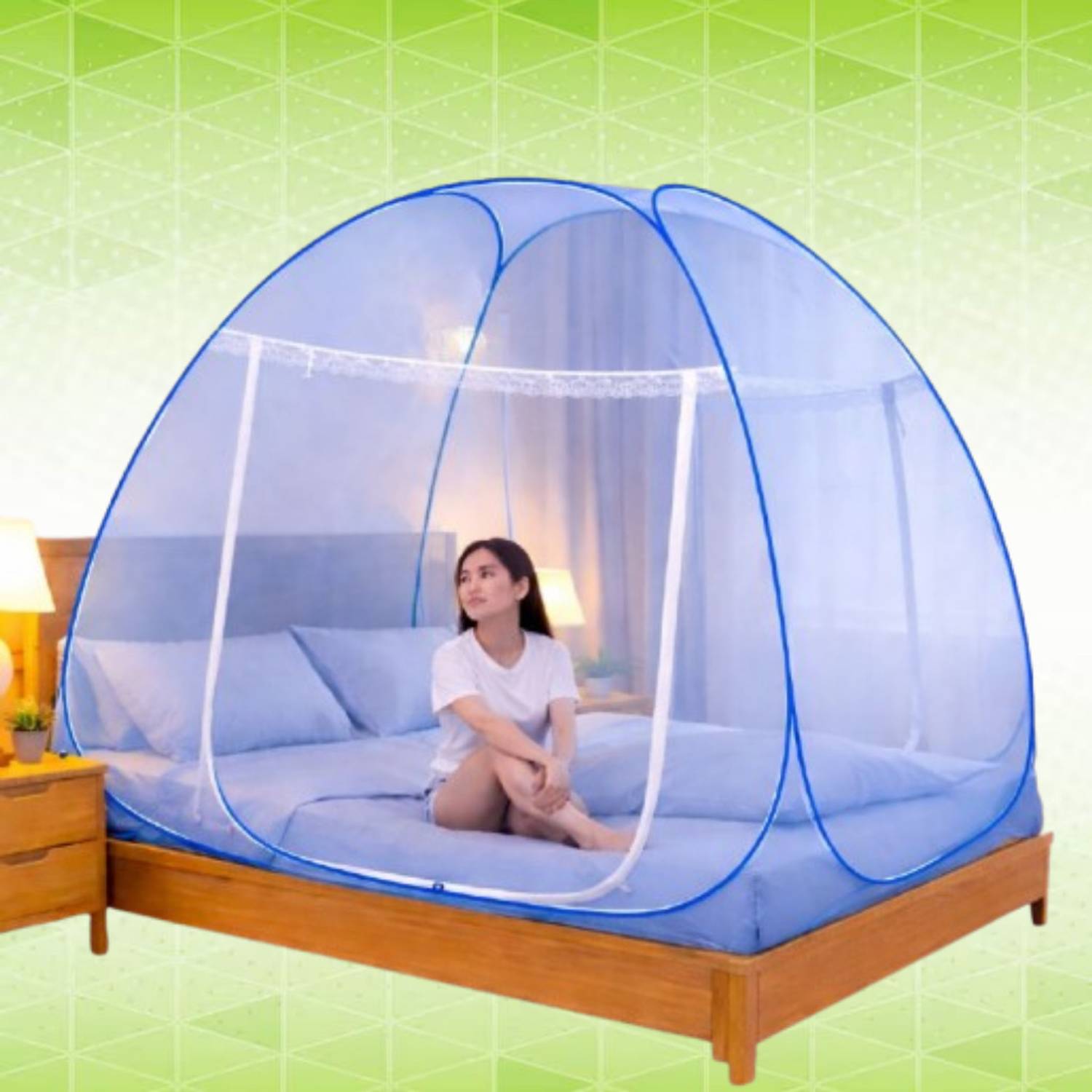 AK FAISHAN Lightweight Mosquito Bed Tent for Comfortable Nights Polyester Washable Adults Mosquito Net