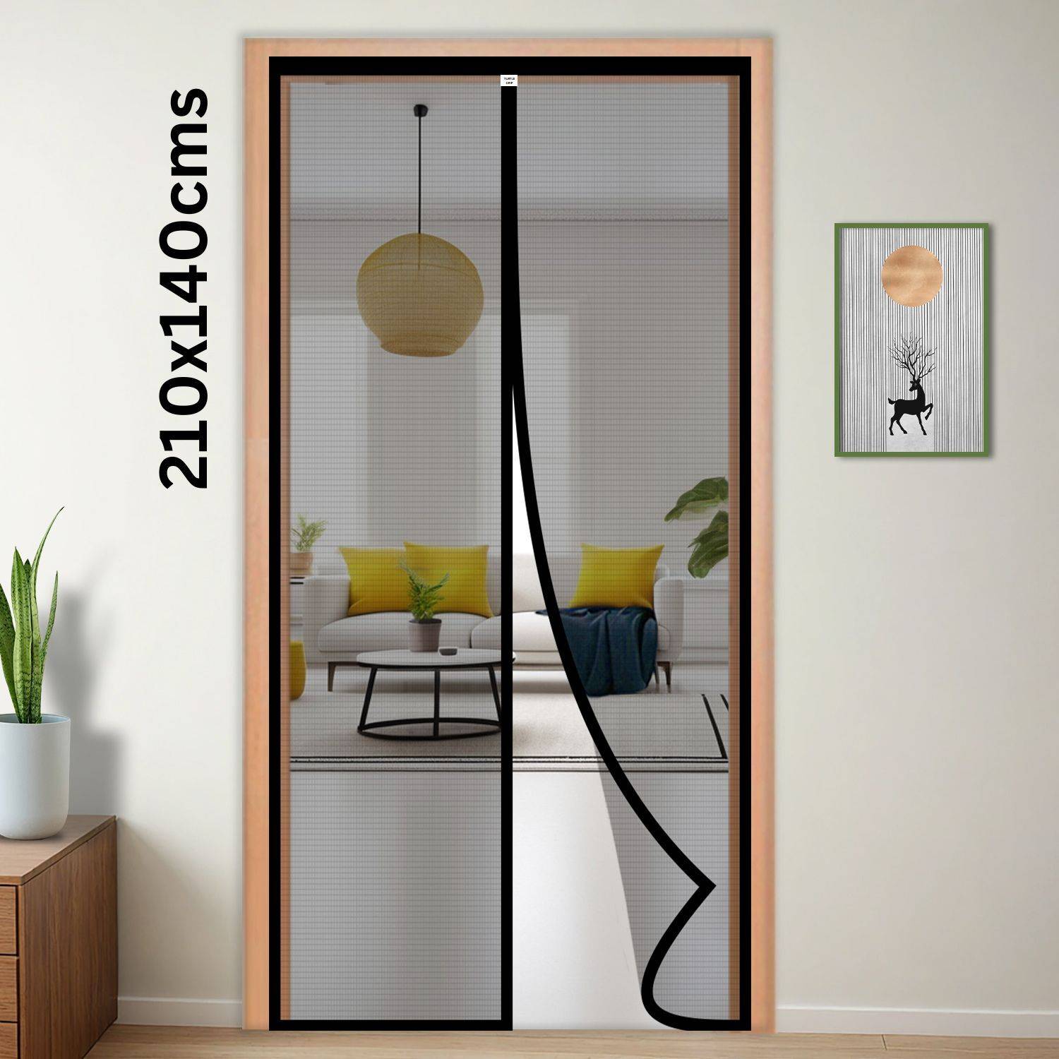TurtleGrip Magnetic Door Polyester Washable Adults Mosquito Net