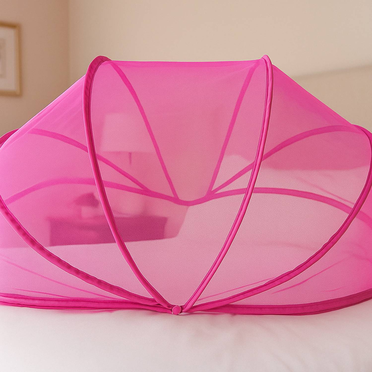 ASTEXTILE Mosquito net baby folding esay color pink size. 0 to24 month HDPE - High Density Poly Ethylene Washable Kids Mosquito Net