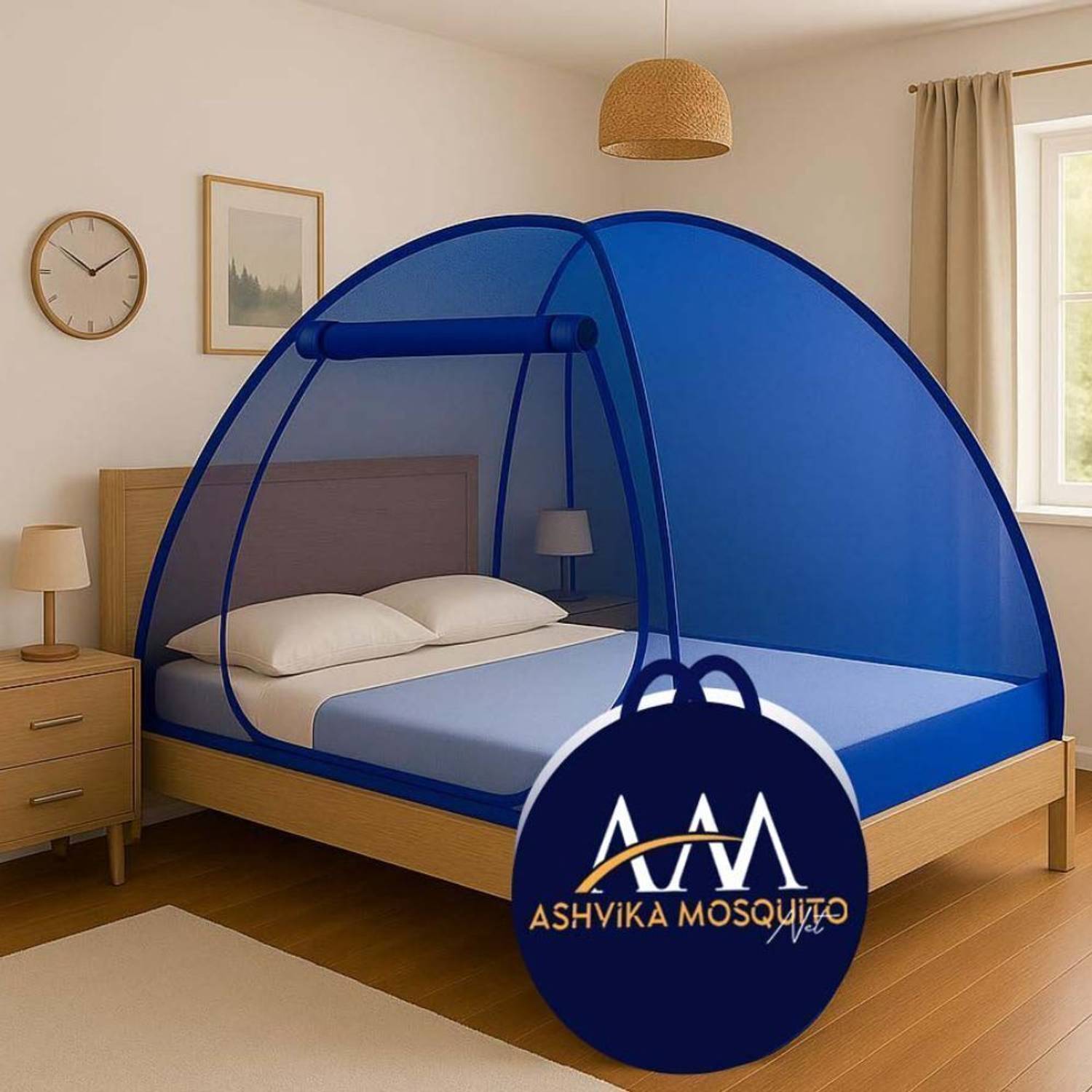 Ashvika mosquitoNet Double and King size bed 6x6 6.5x6.5 7x7 ft Polyester Washable Adults Mosquito Net